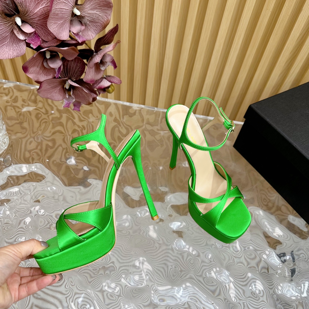 Saint Laurent high-heeled sandals-green