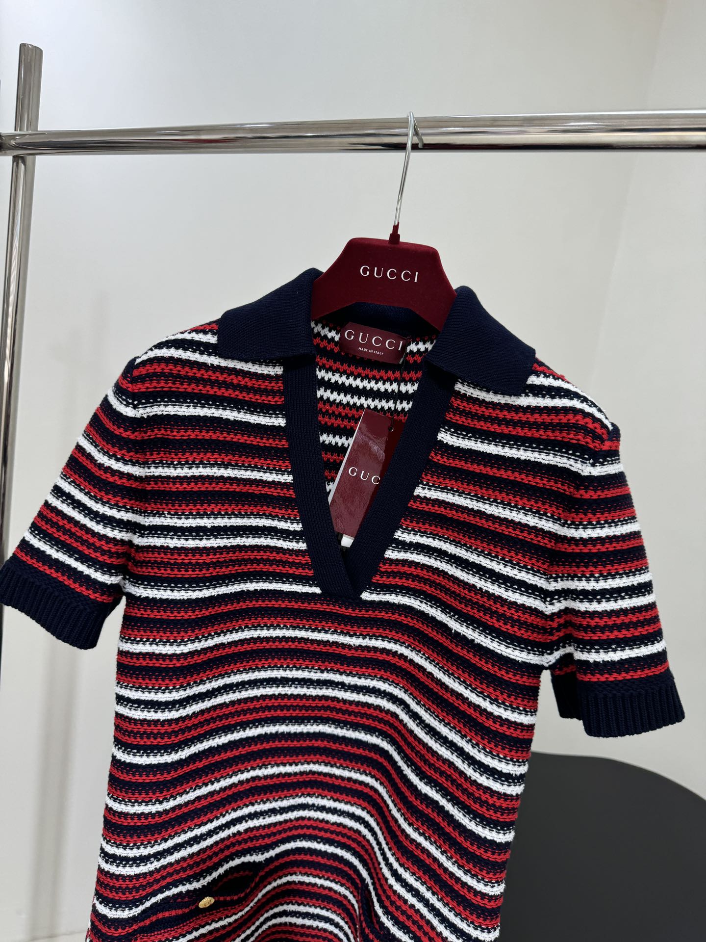 Gucci New Wool Striped Jacquard Dress*