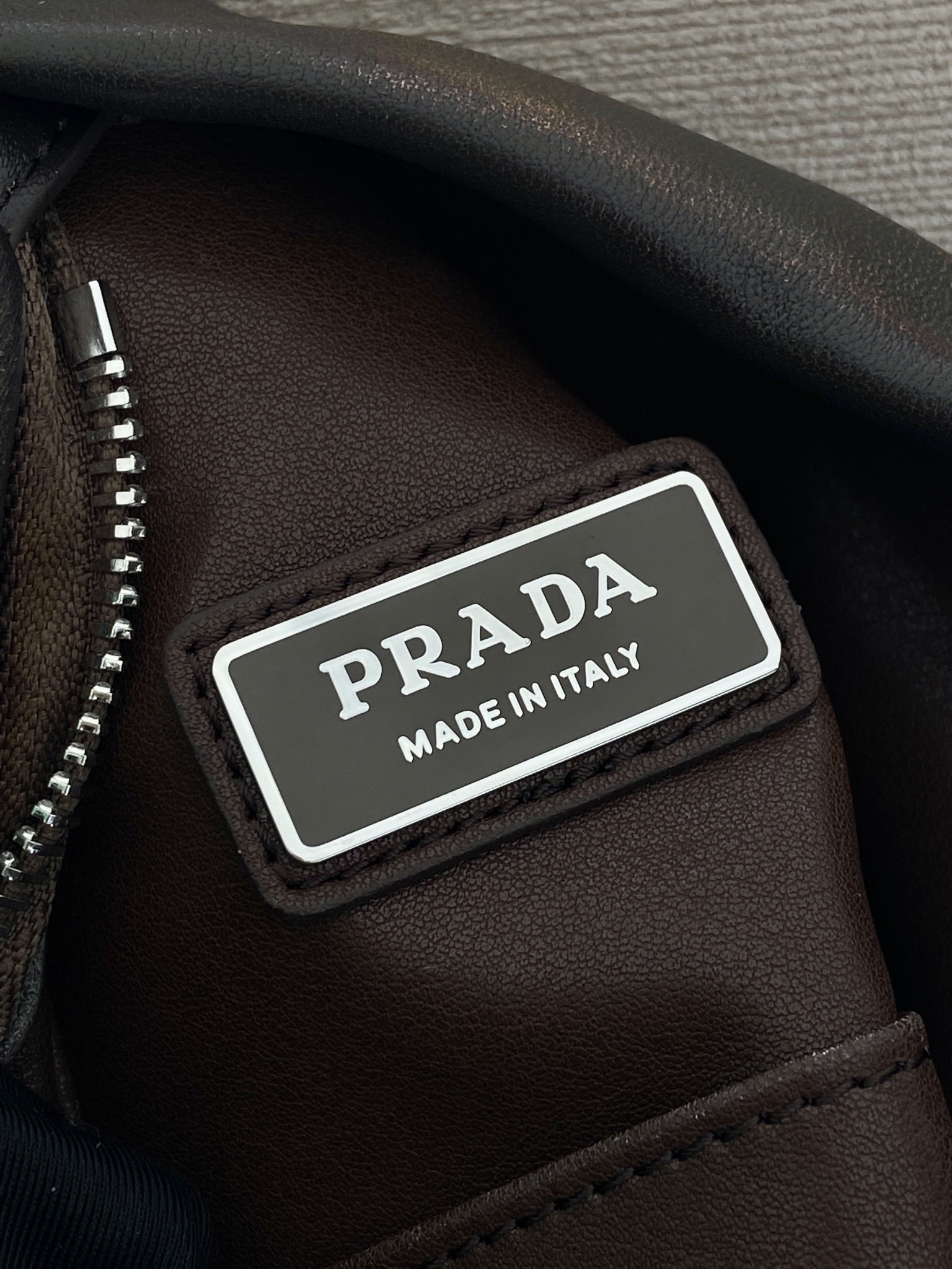 PRADA Distressed Leather Crossbody Bag
