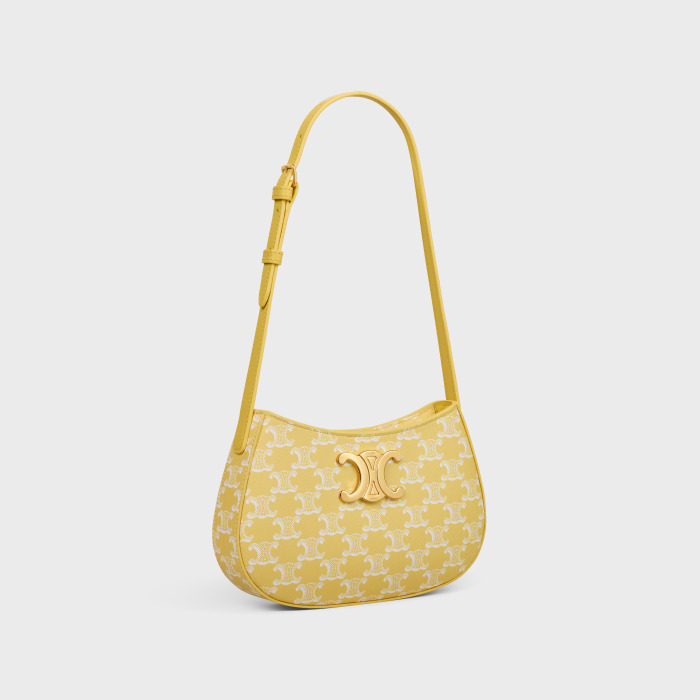 MEDIUM TILLY BAG IN TRIOMPHE CANVAS AND CALFSKIN BRIGHT YELLOW
