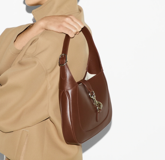 GUCCI JACKIE SMALL SHOULDER BAG-Brown-‎782849