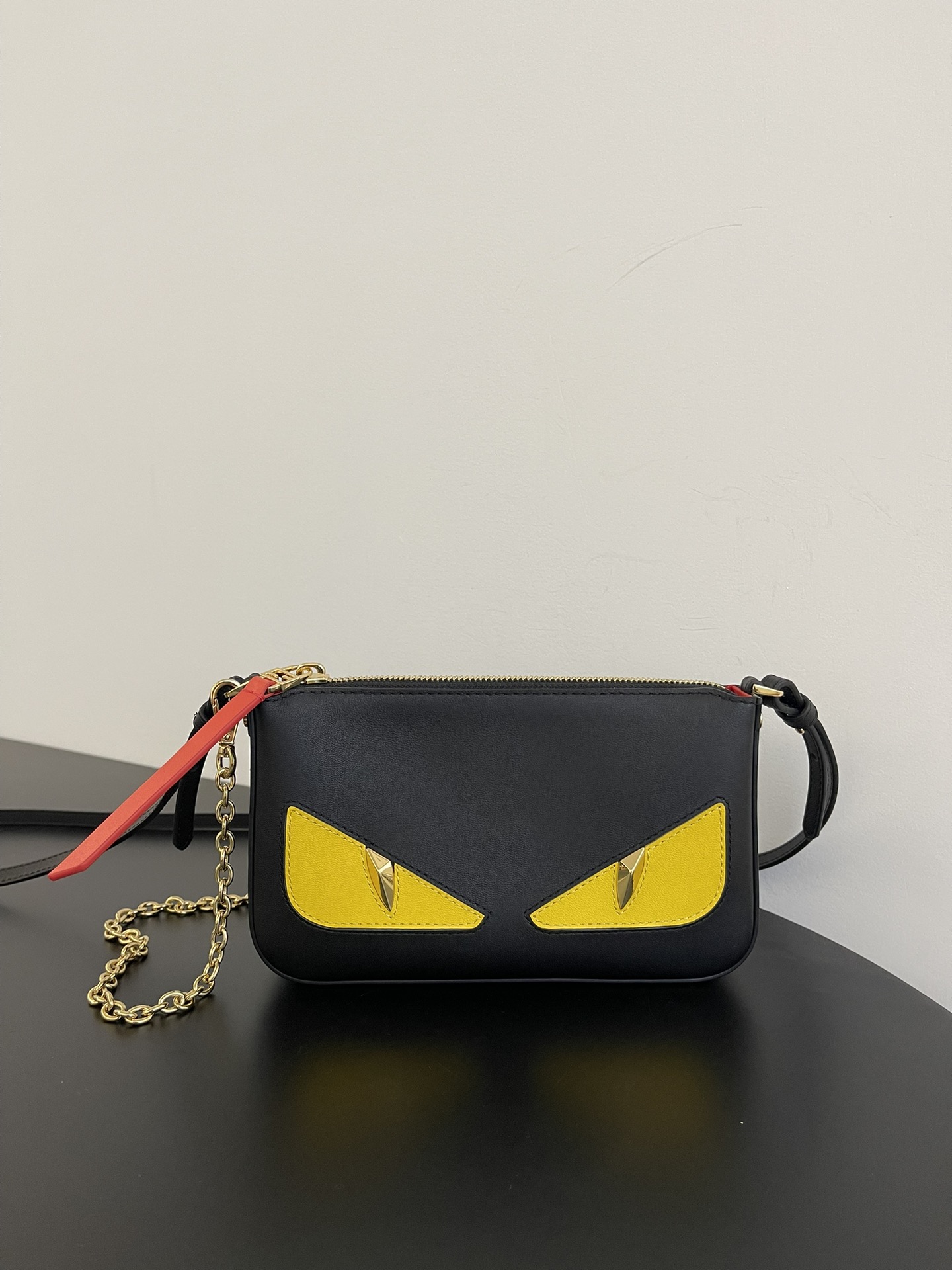 New Baguette Pouch Lunar New Year black leather pouch