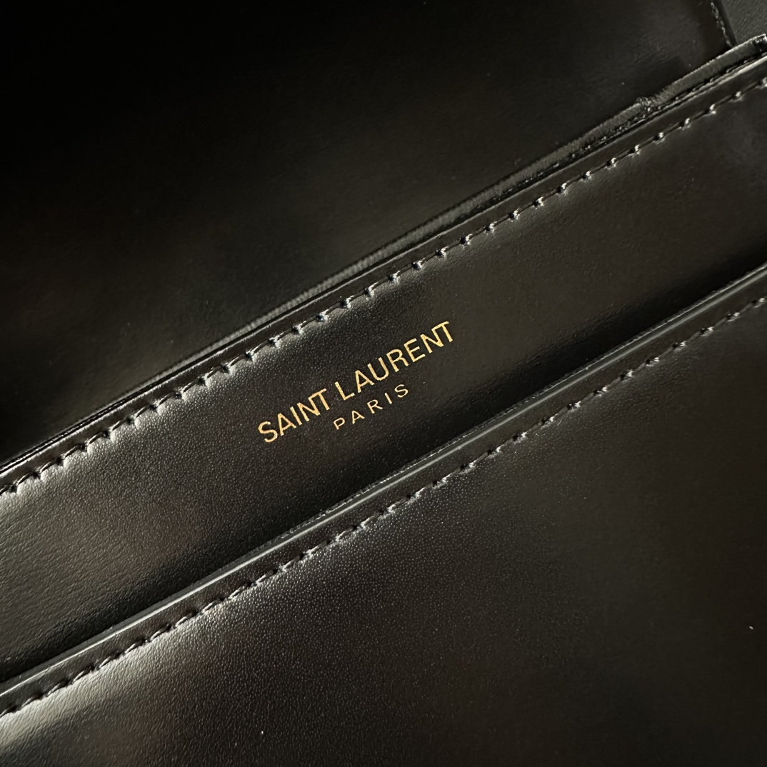 Saint Laurent Smooth Calfskin Solferino Satchel Black