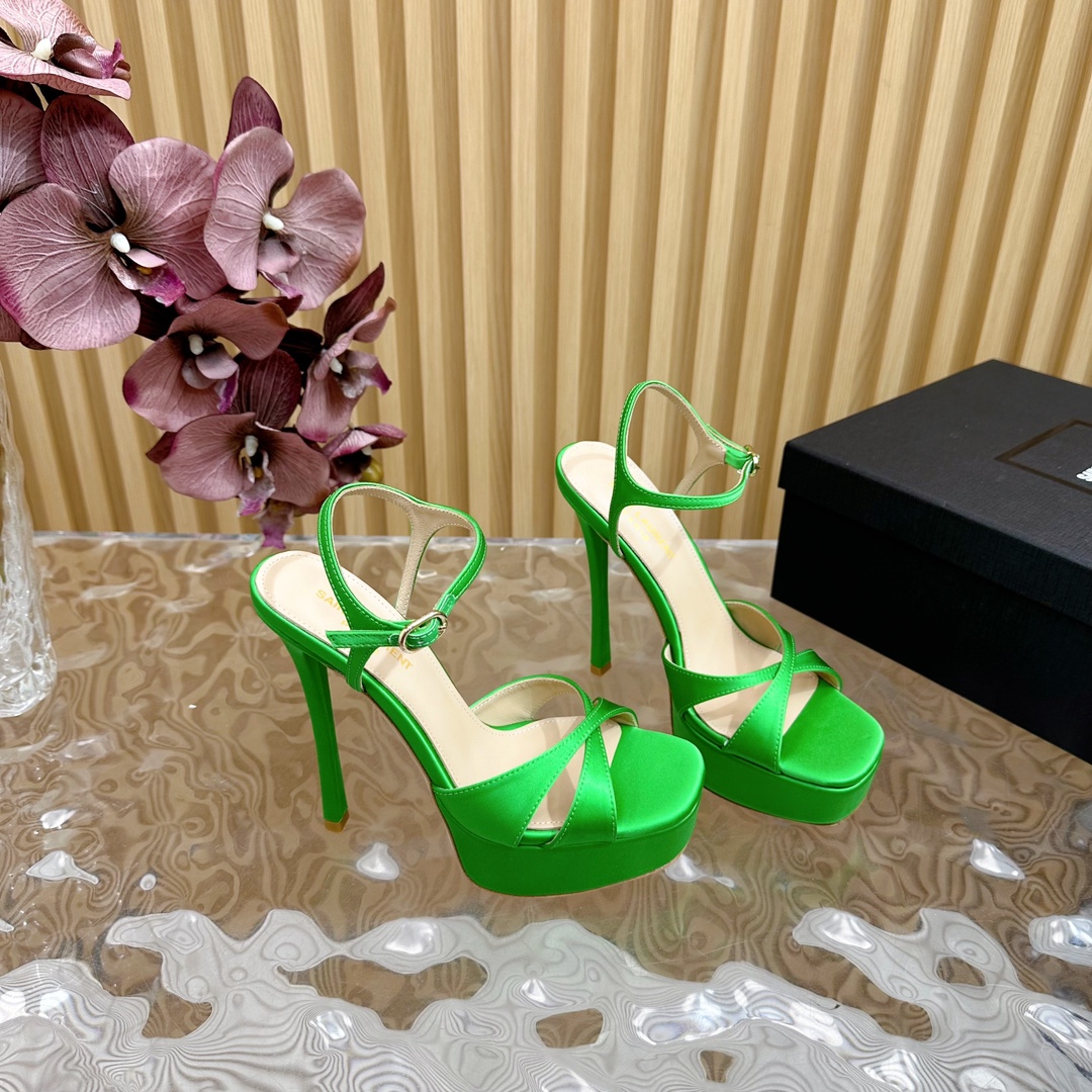 Saint Laurent high-heeled sandals-green
