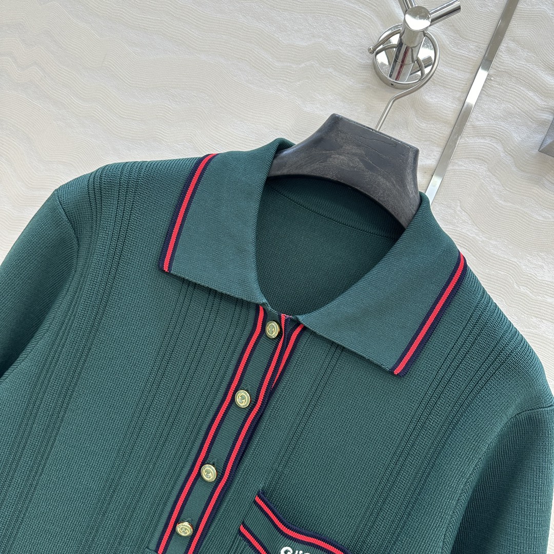 GUCCI Polo shirt with striped trim
