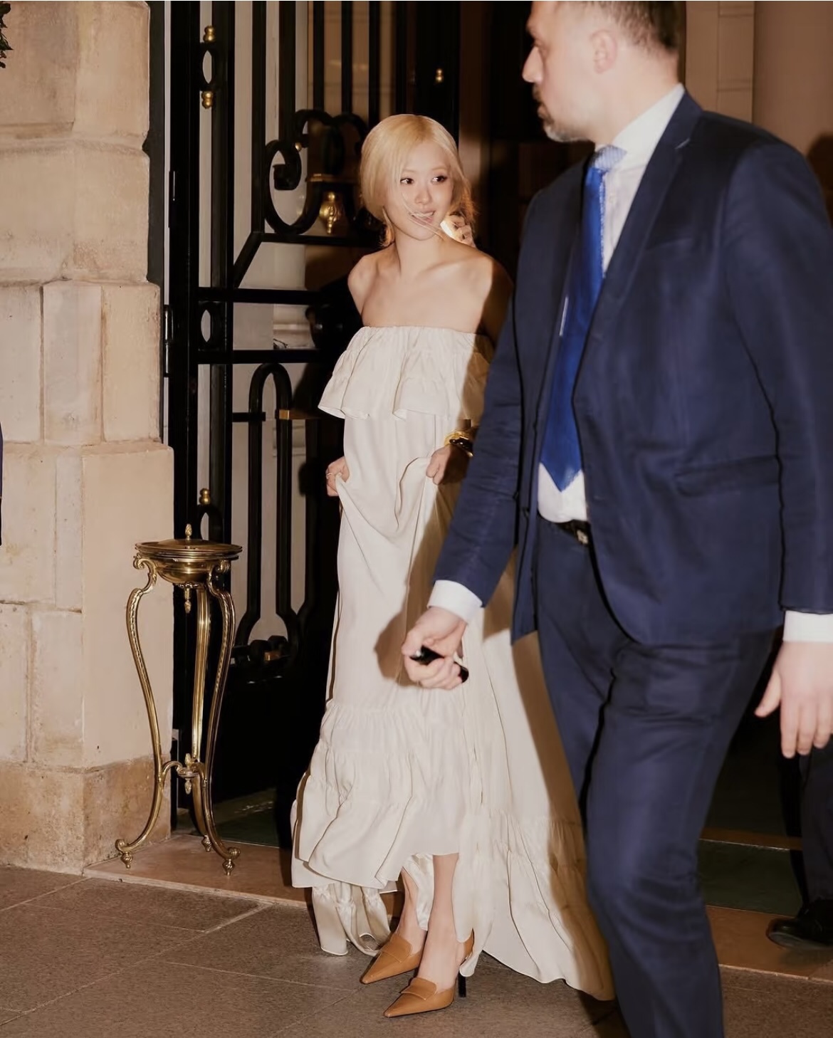 Saint Laurent Ruffled Strapless Maxi Dress