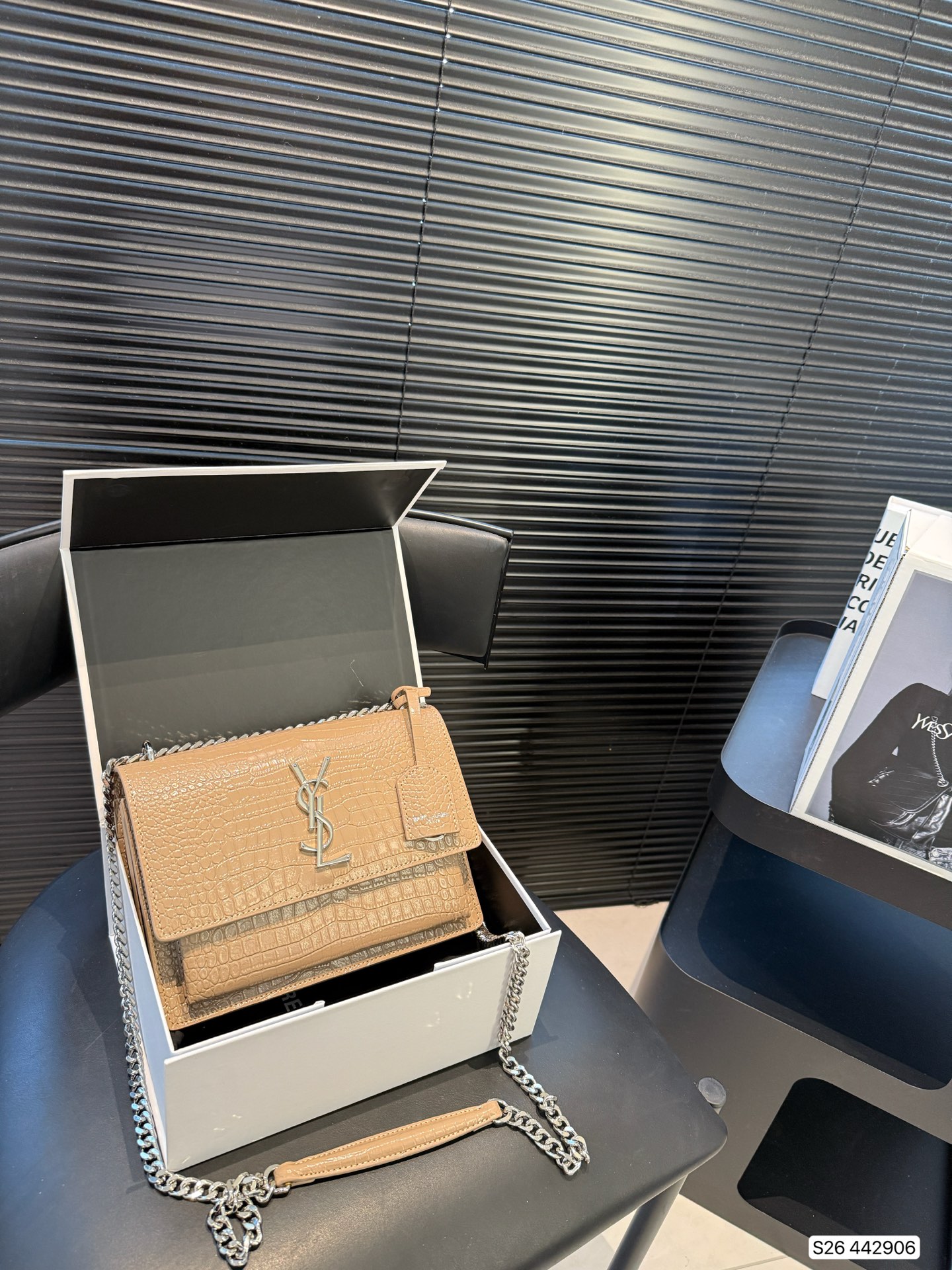 SAINT LAURENT Croc Medium Sunset Bag