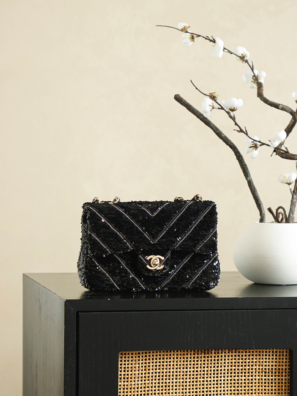 Chanel 26C Sequin Embroidered Flap Bag