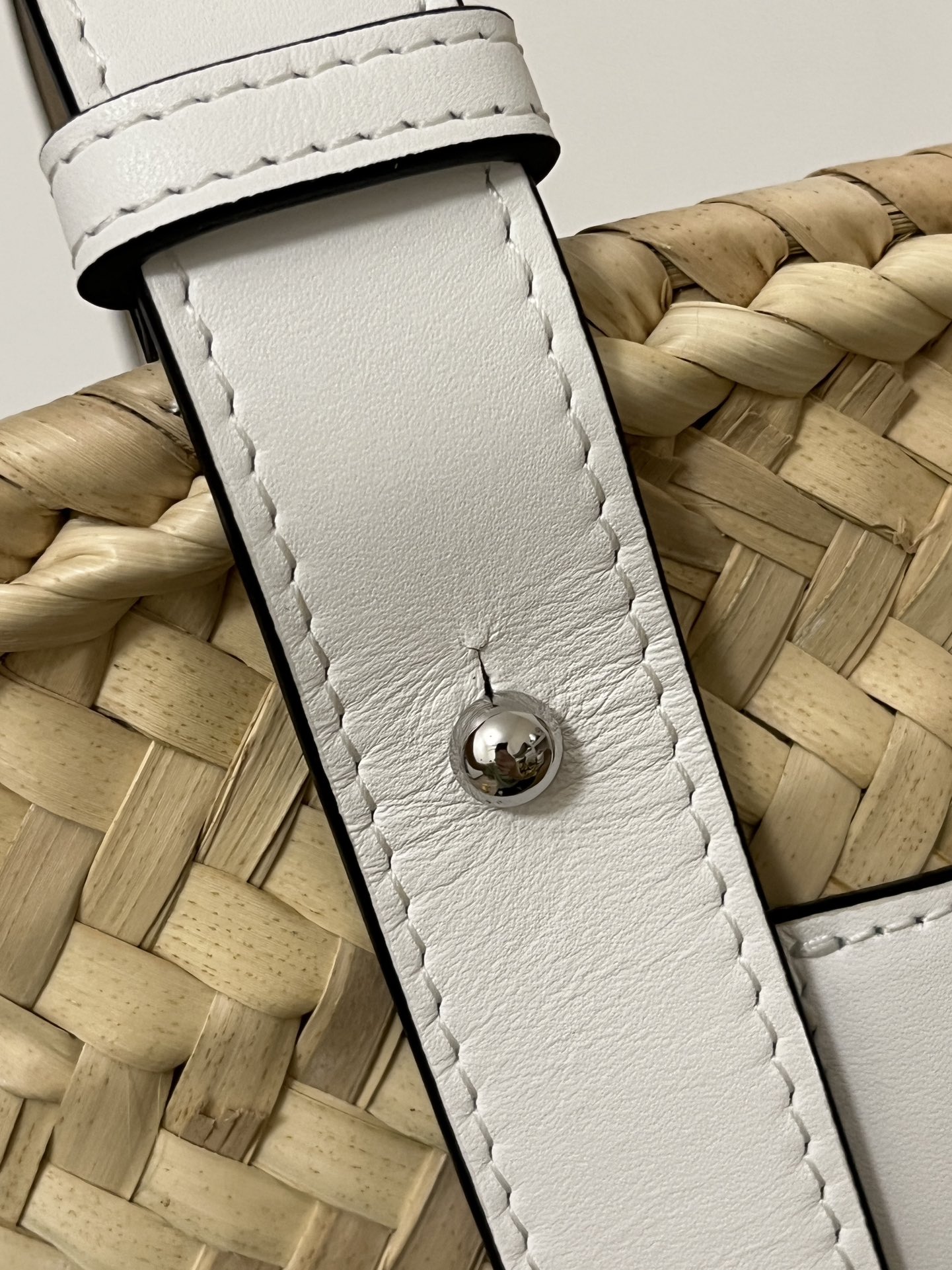 LOEWE-Palm leaf and cowhide leather Basket bag