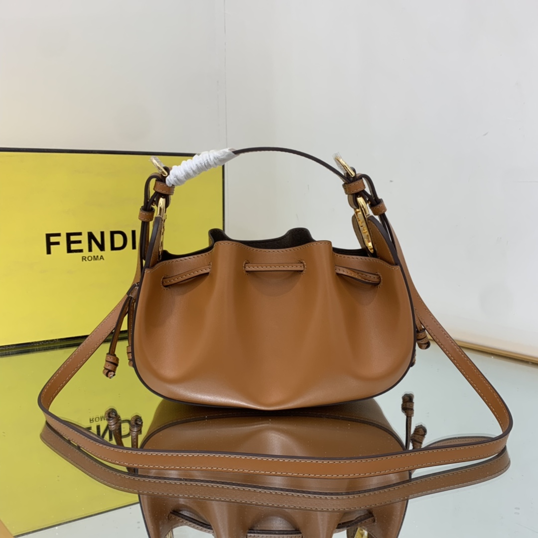 FENDI-Caramel FF Fabric Mini Bag