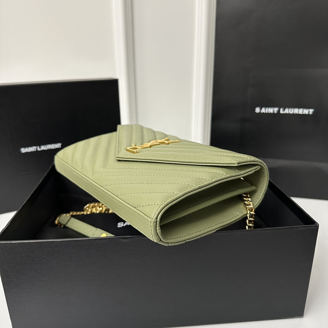 YSL Monogram WOC-avocado green