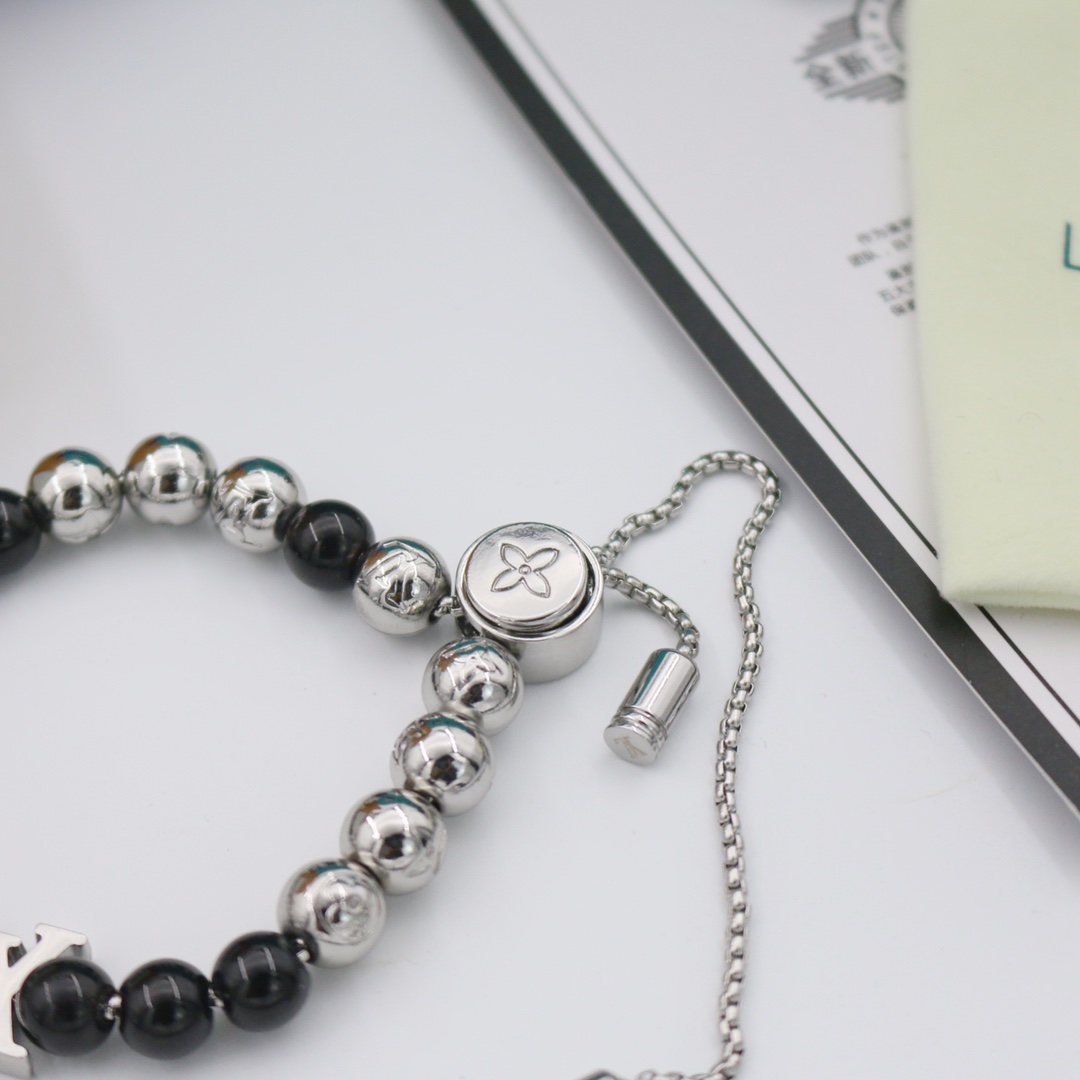 Louis Vuitton Monogram Beads obsidian lucky beads