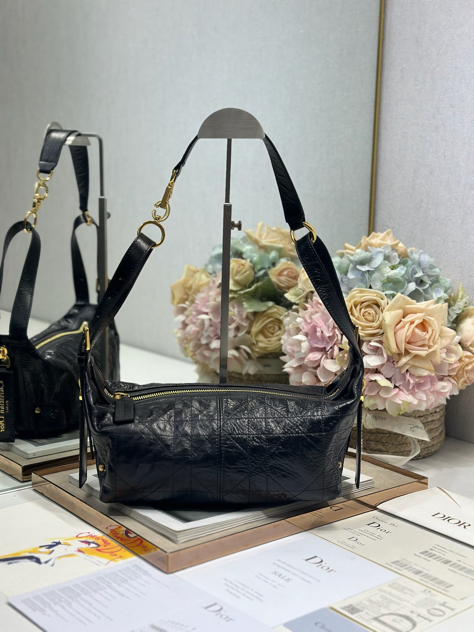 Dior Small D-Journey Bag in Crinkled Calfskin