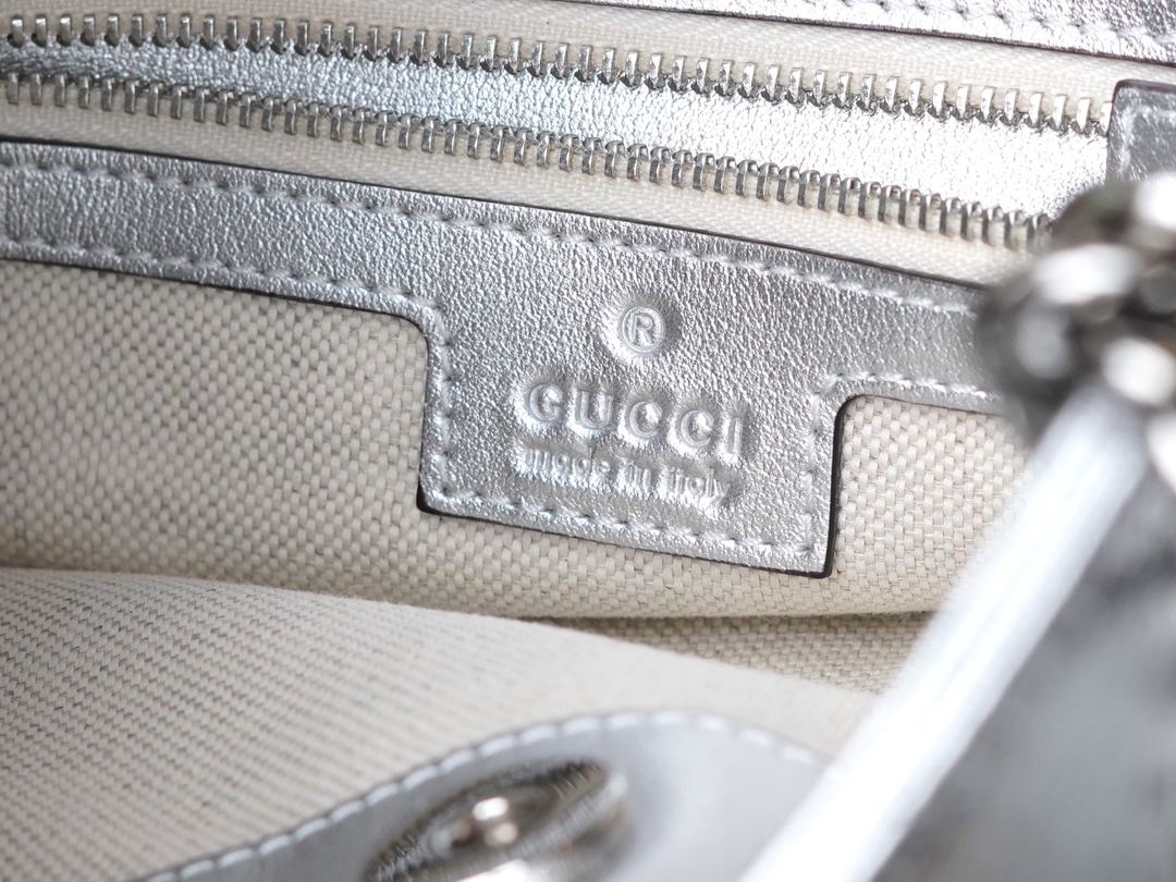 GUCCI BLONDIE SMALL TOTE BAG-Silver-751518