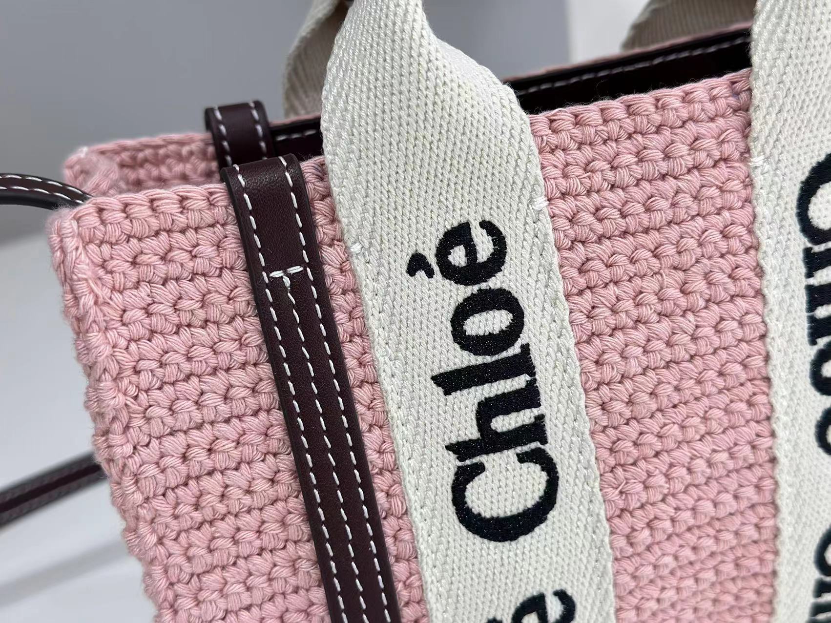 Chloé Mini Woody Tote Bag in Crochet