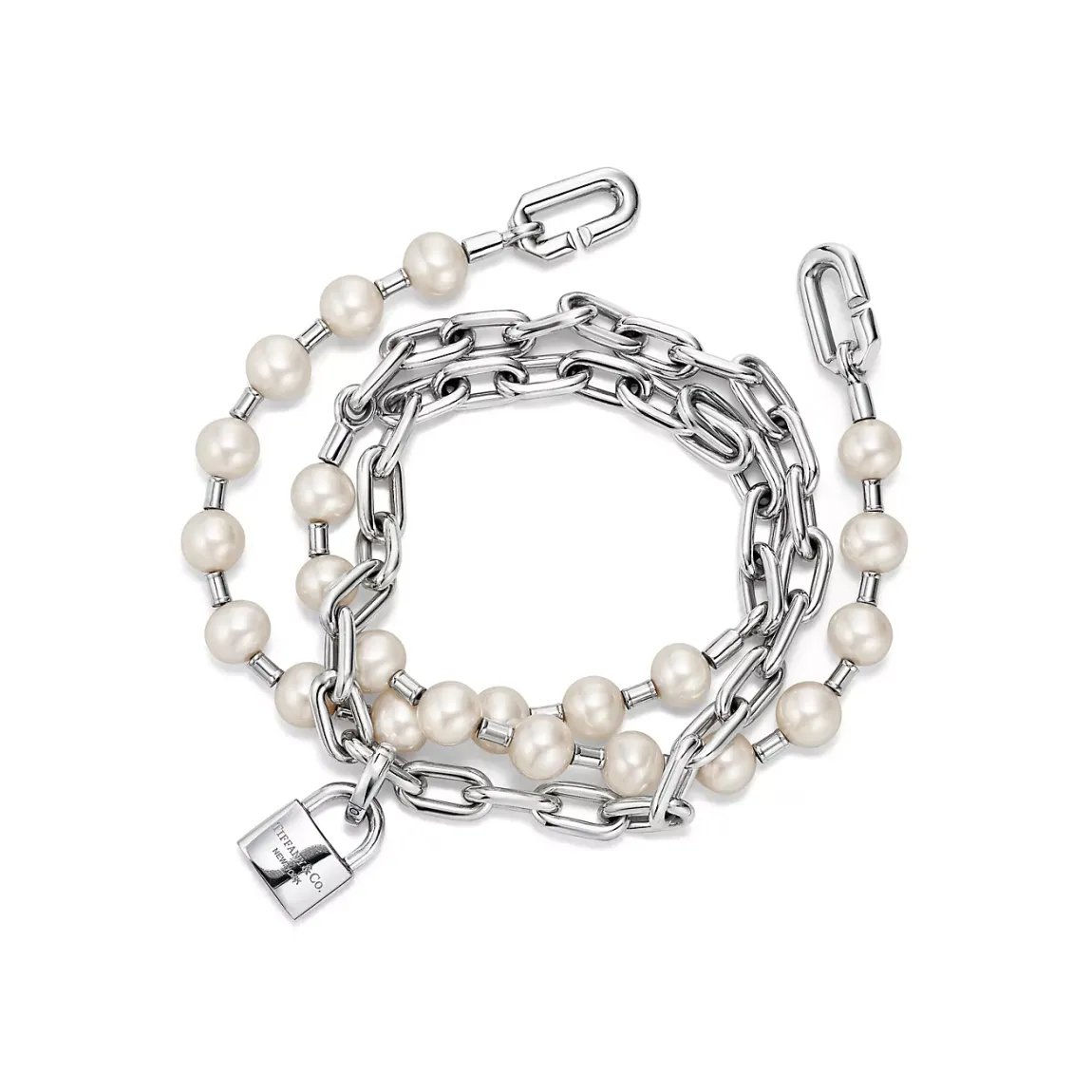 Tiffany Pearl Lock Bracelet in Silver