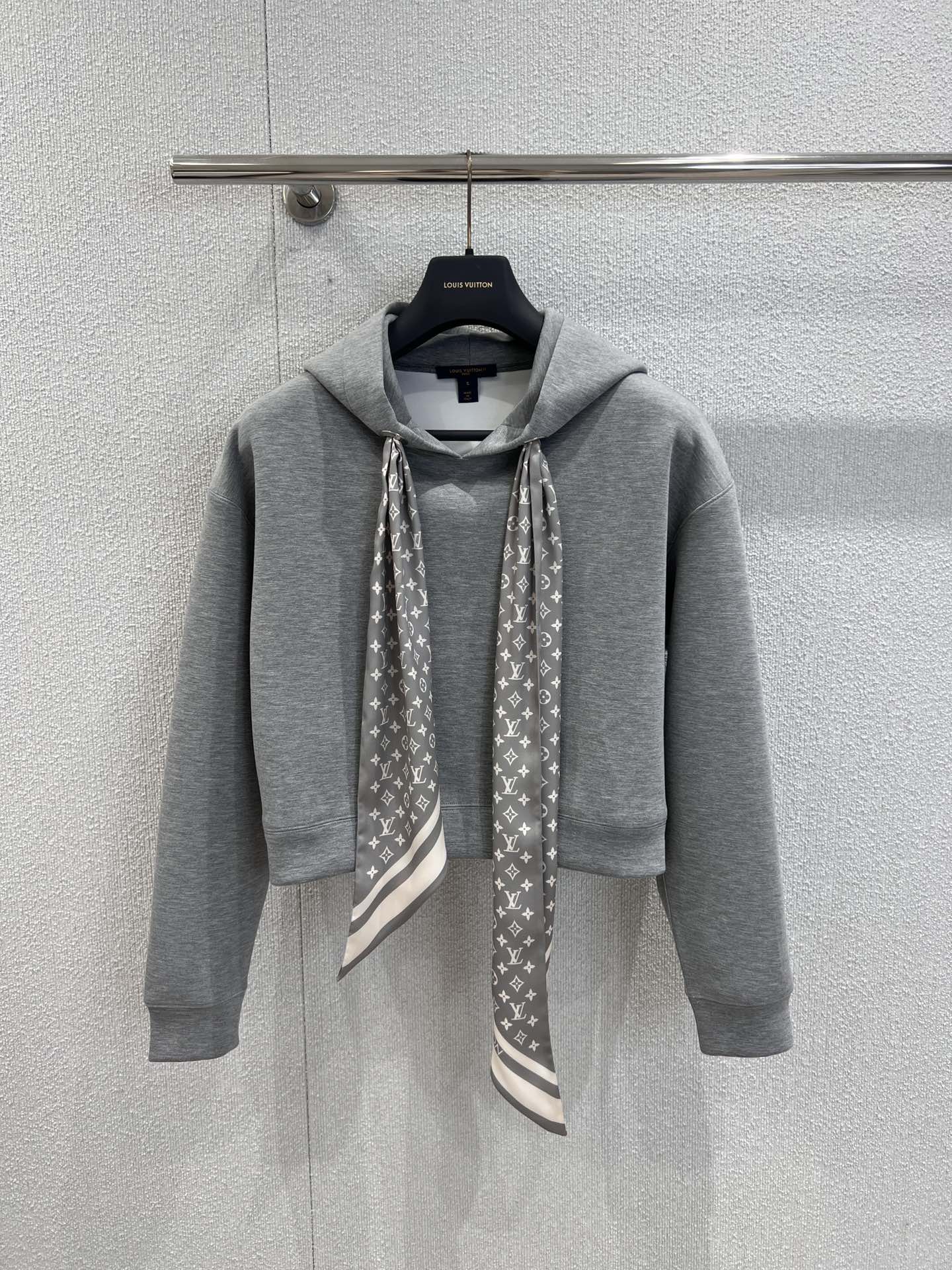 LV Cropped Monogram Scarf Hoodie