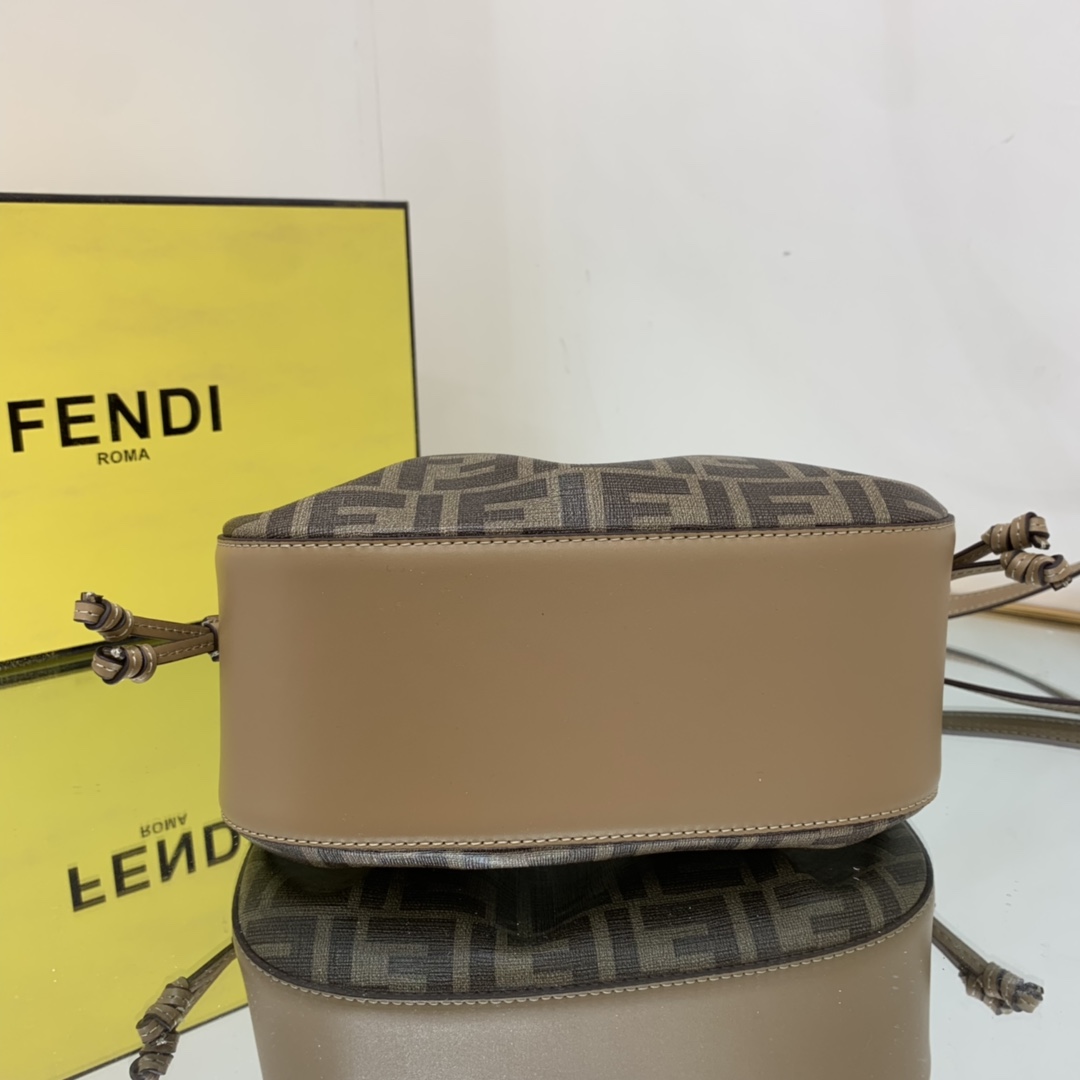 FENDI-Brown FF Fabric Mini Bag
