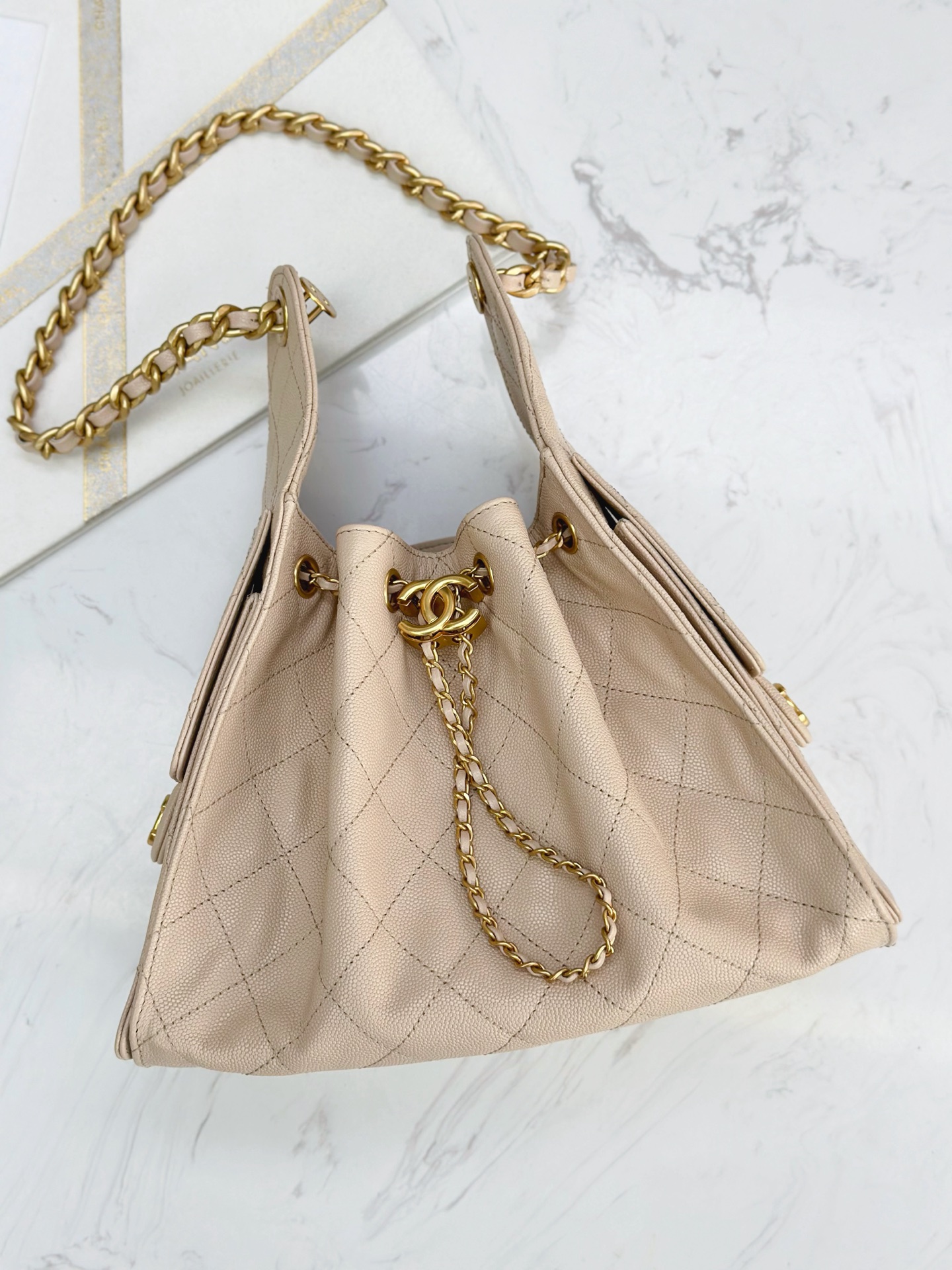 Chanel 25C New Quilted Leather Hobo Bag