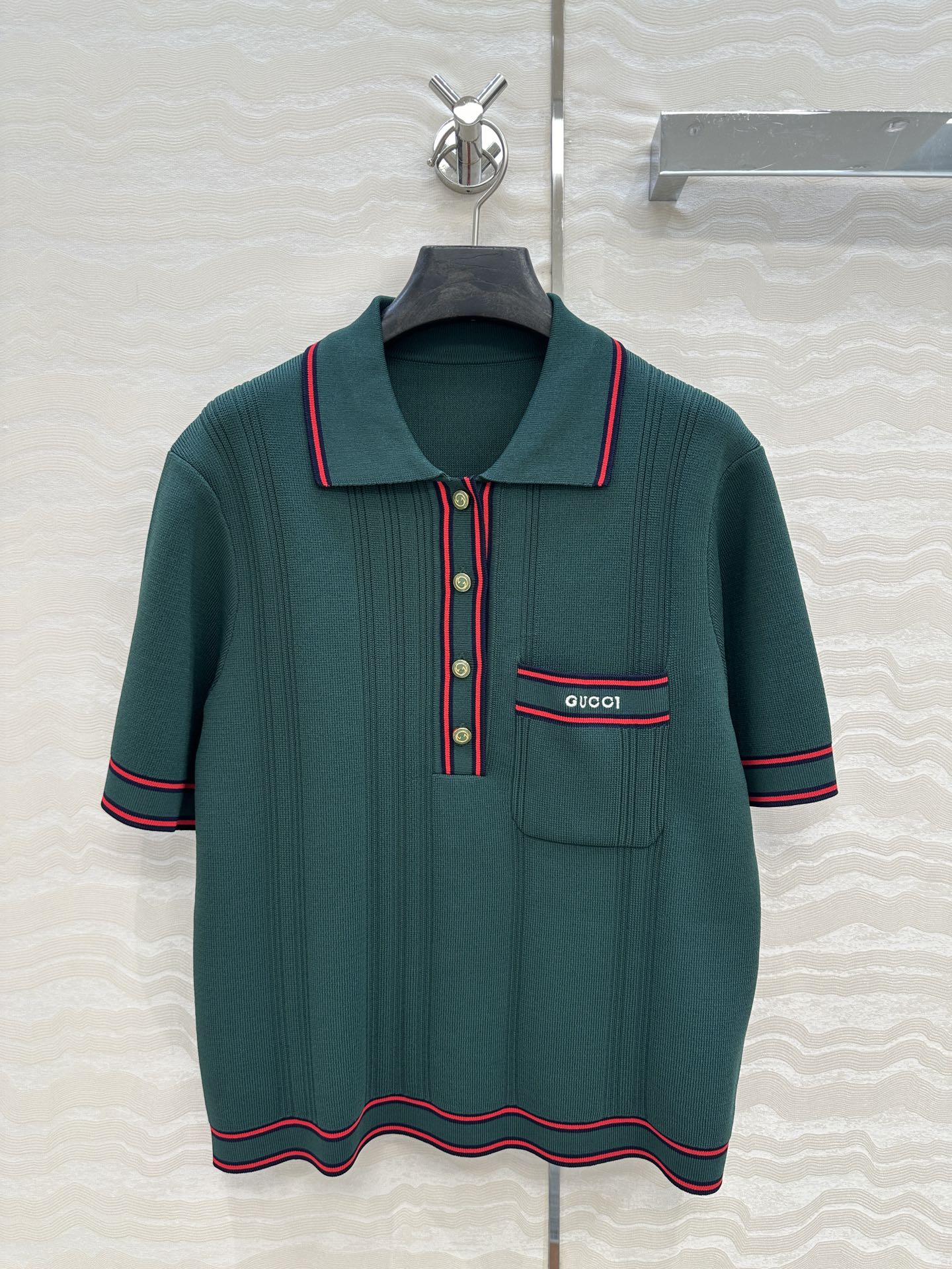 GUCCI Polo shirt with striped trim