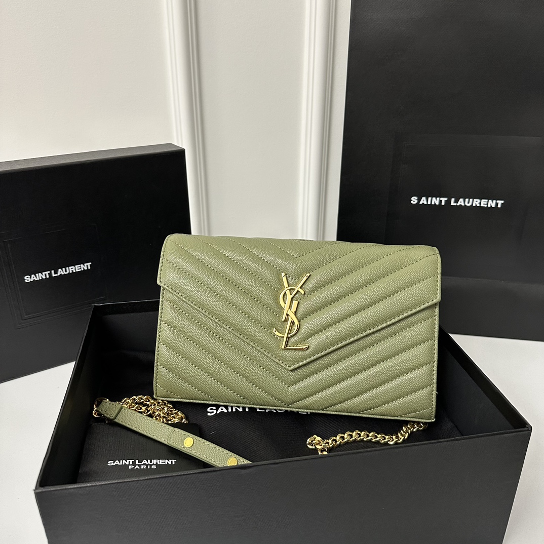 YSL Monogram WOC-avocado green
