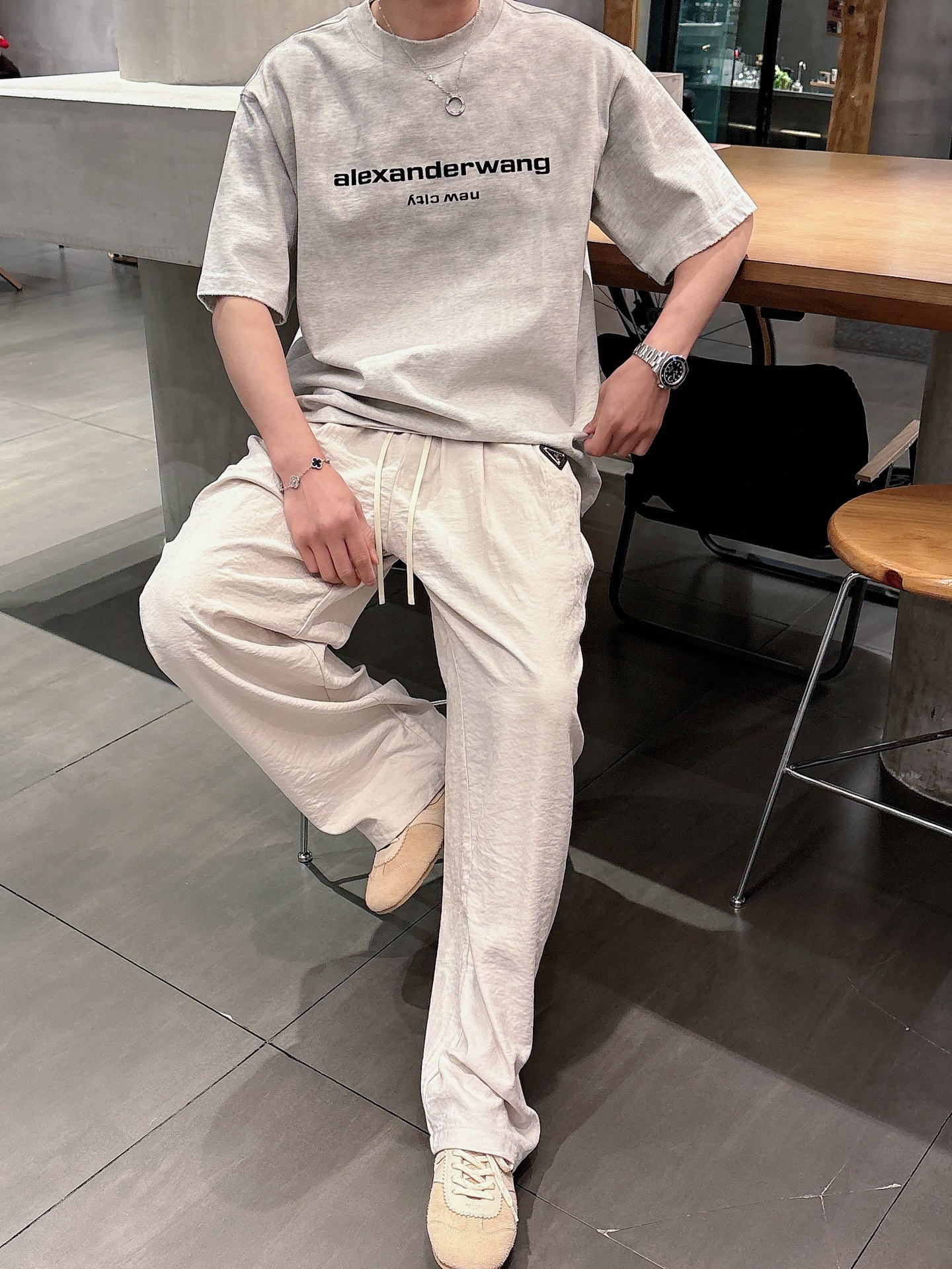 Prada Premium Non-Iron Soft Tencel Casual Pants