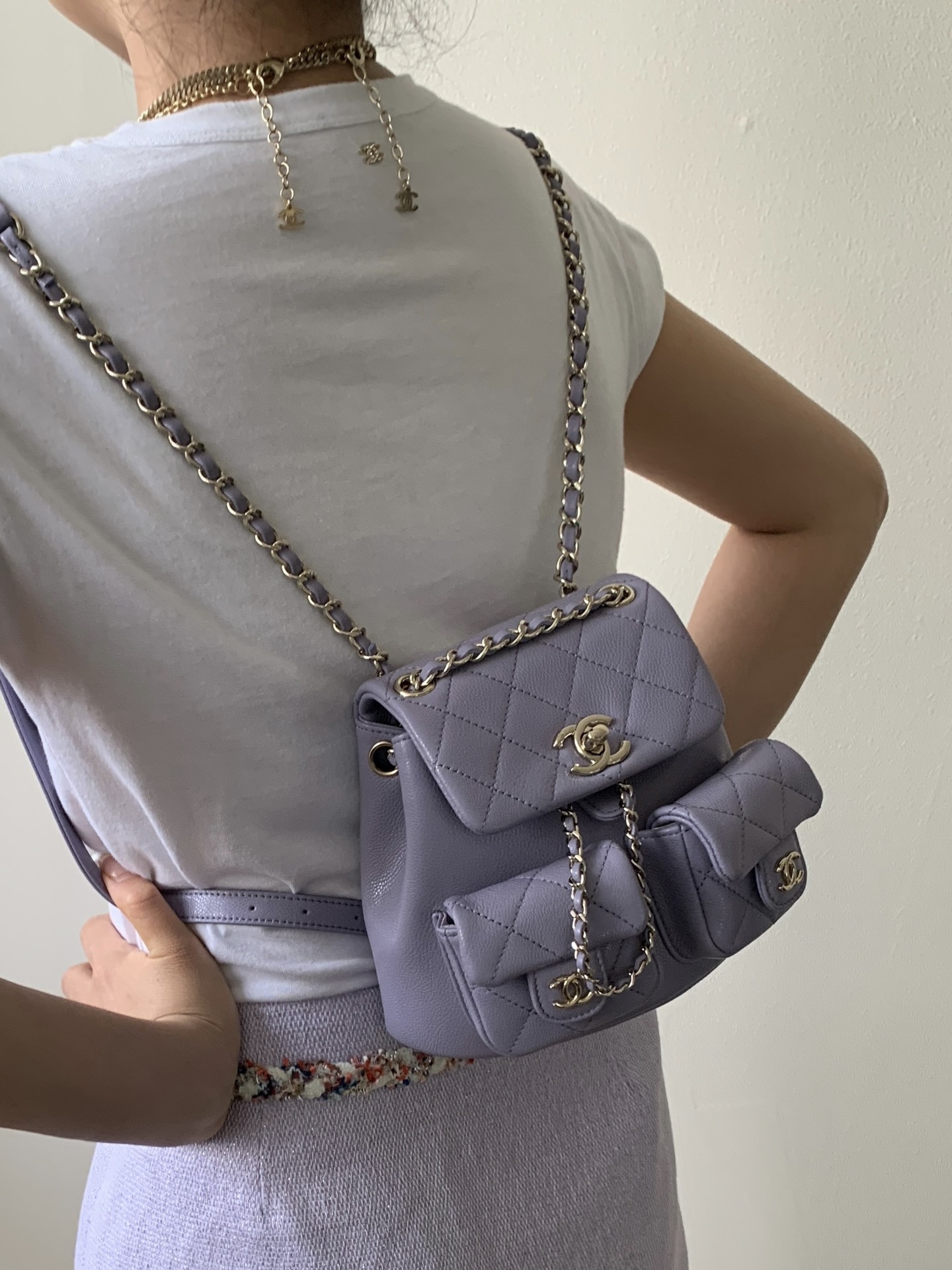Chanel 24A Duma Backpack in Stardust Purple