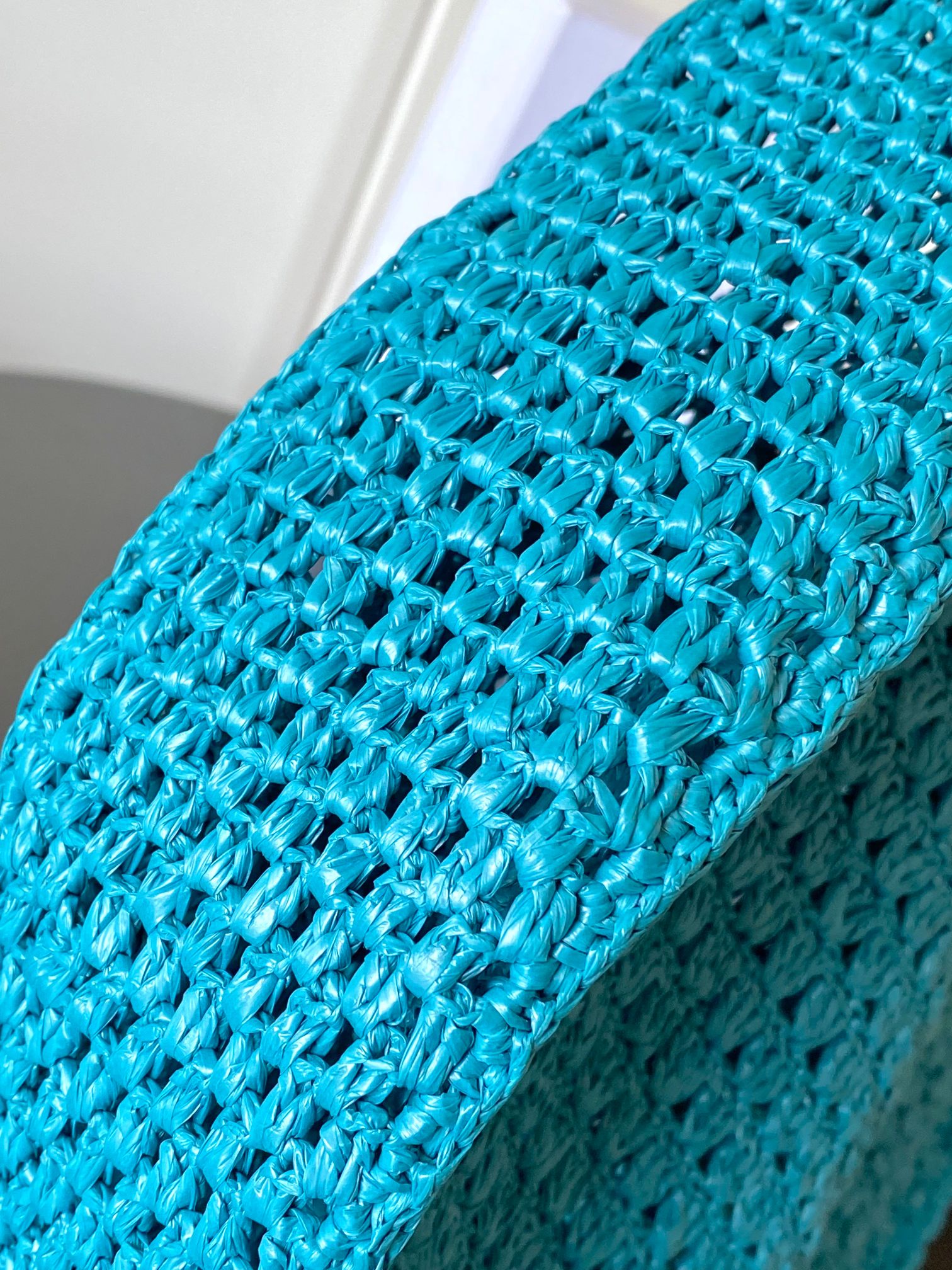 CELINE LARGE HOBO PANIER IN RAFFIA