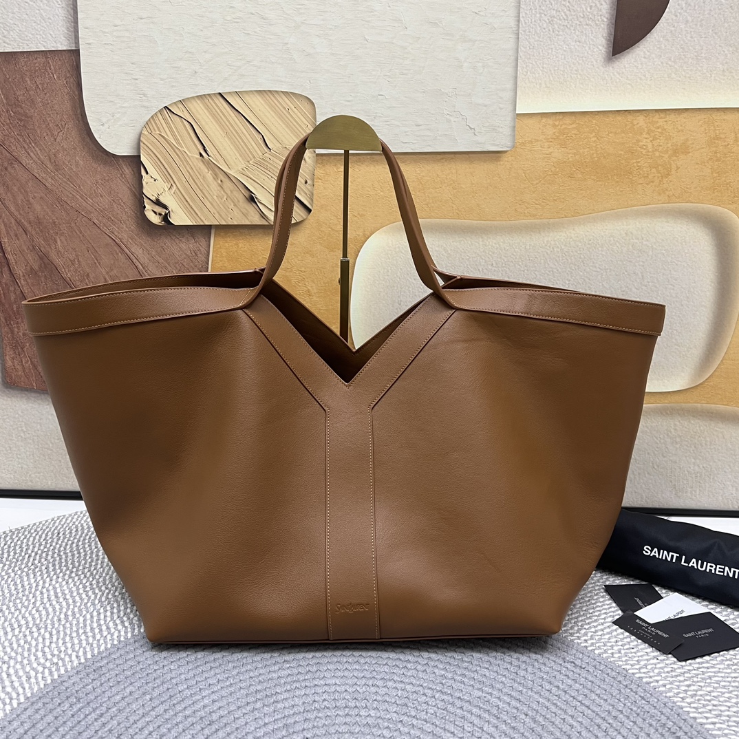 YSL-y tote in leather