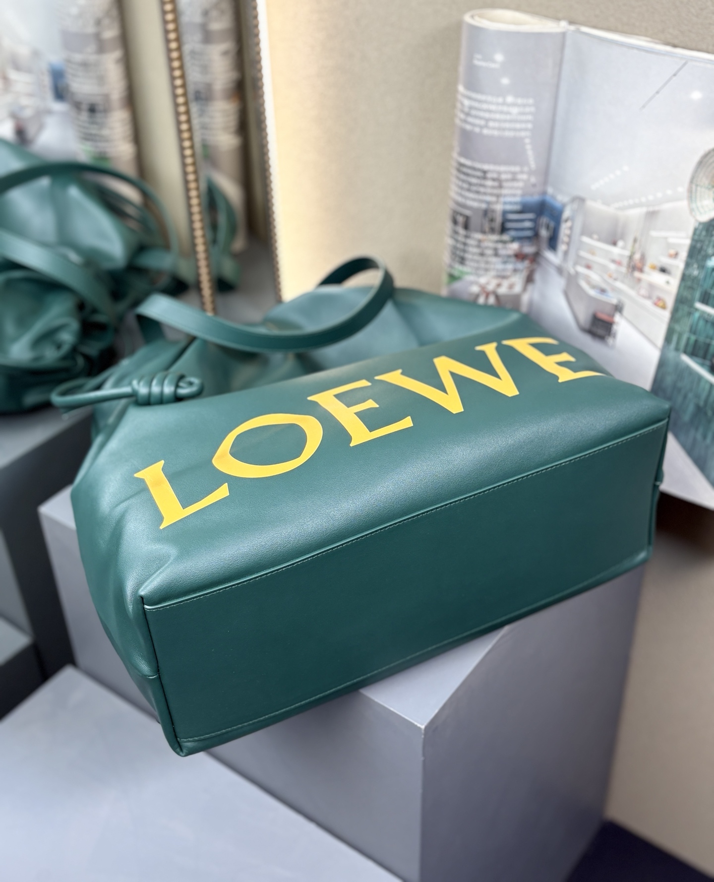 LOEWE Flamenco Tote (SS25 Show, Dark Green)