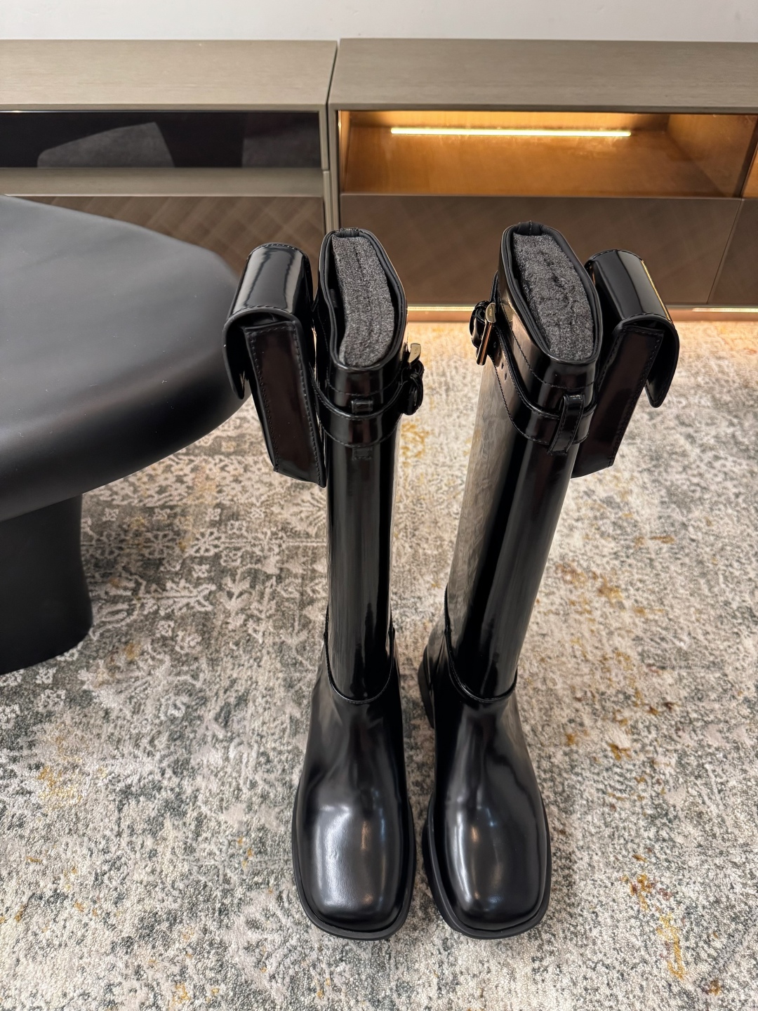 Prada Brushed leather boots with pouch