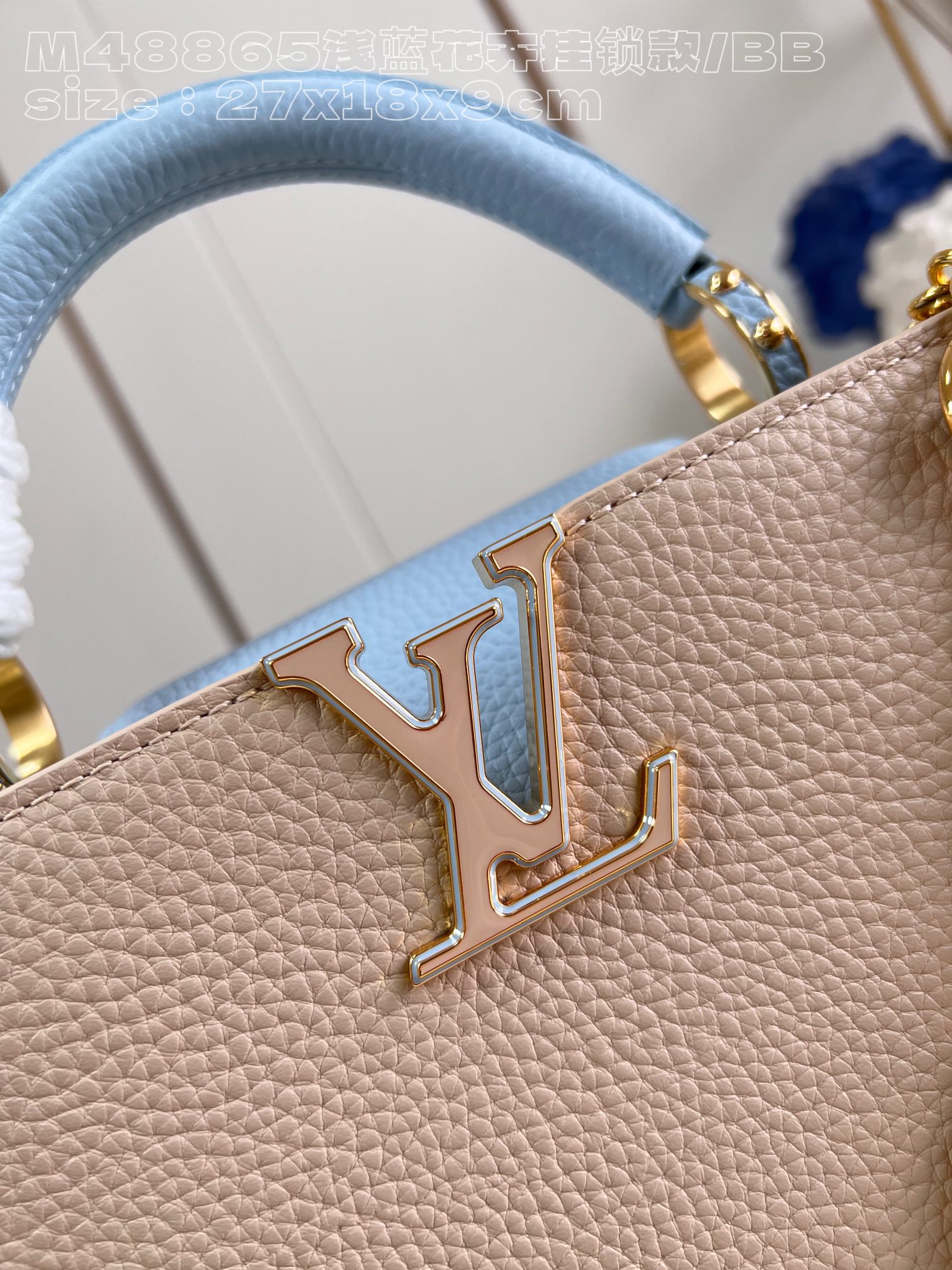 Capucines handbag-light blue