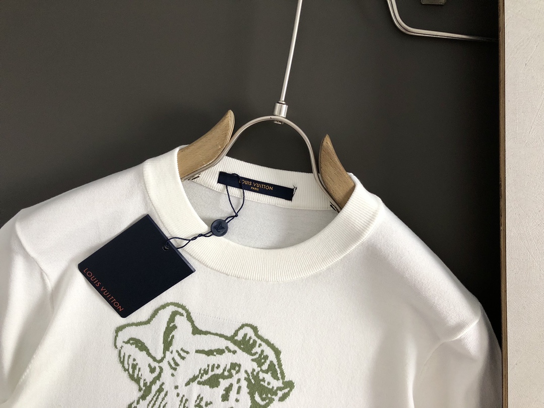 FEND Cuff letter round neck knitted wool short sleeve