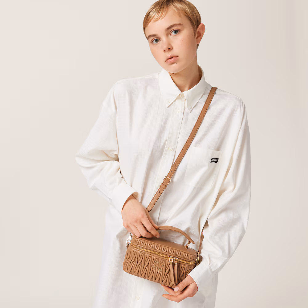 Matelassé nappa leather shoulder bag
