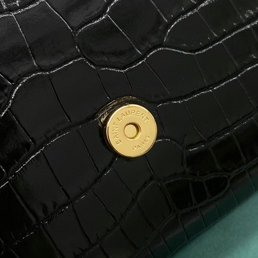 YSL Kate Croc-Embossed Tassel Bag