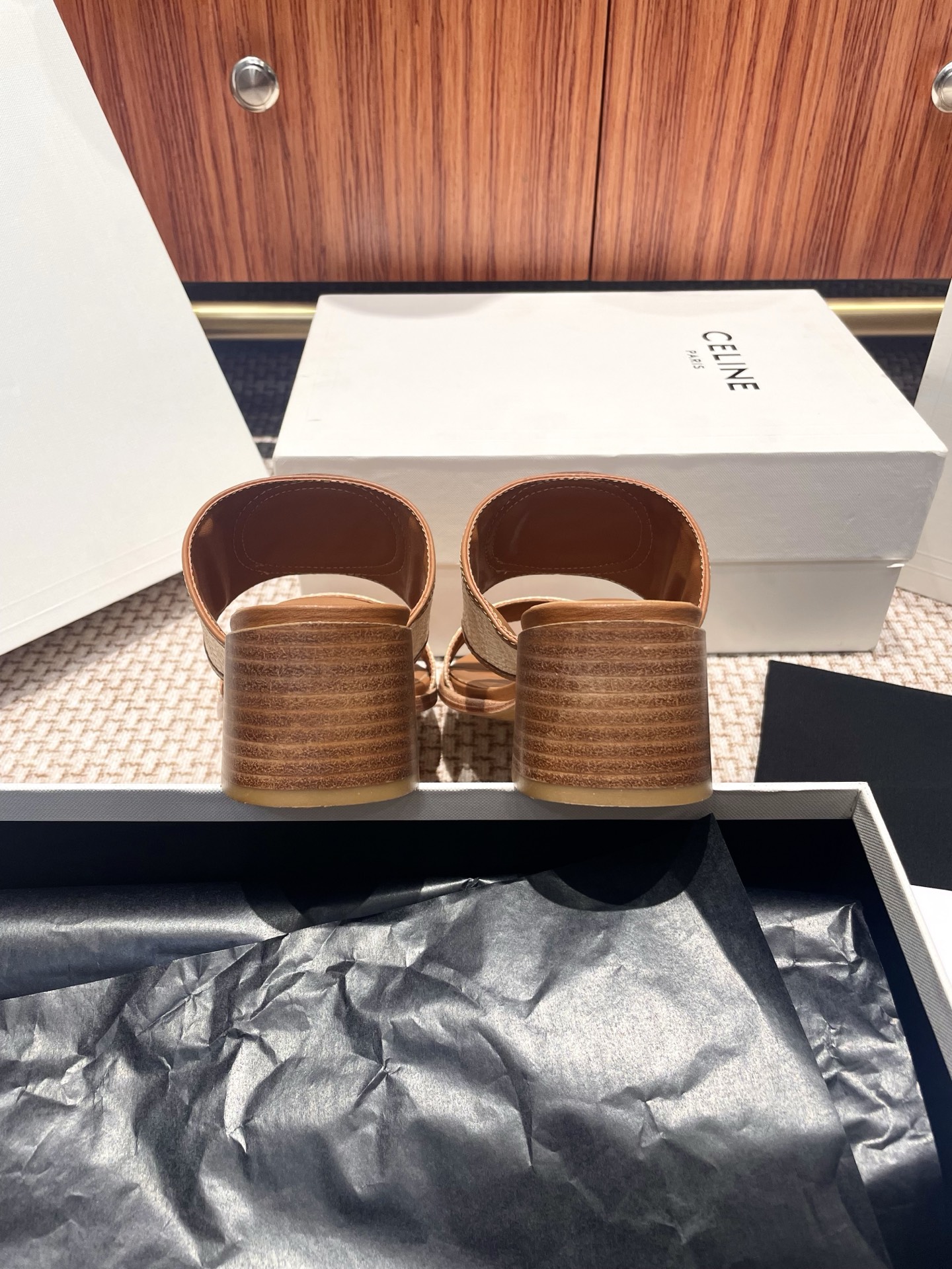 CELINE 2025 New Leather-Sole Sandals