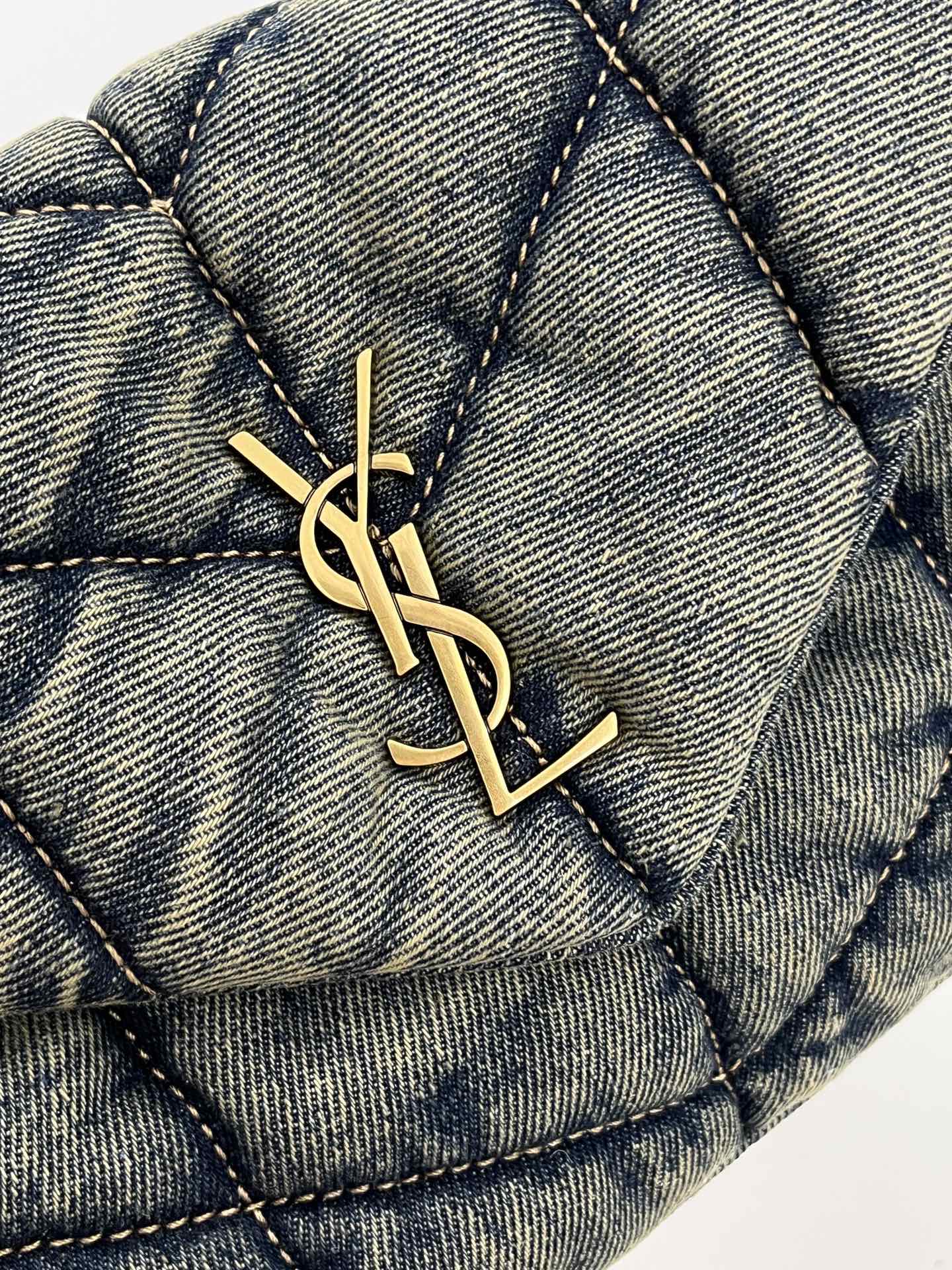 Saint Laurent Loulou Puffer Denim Shoulder Bag