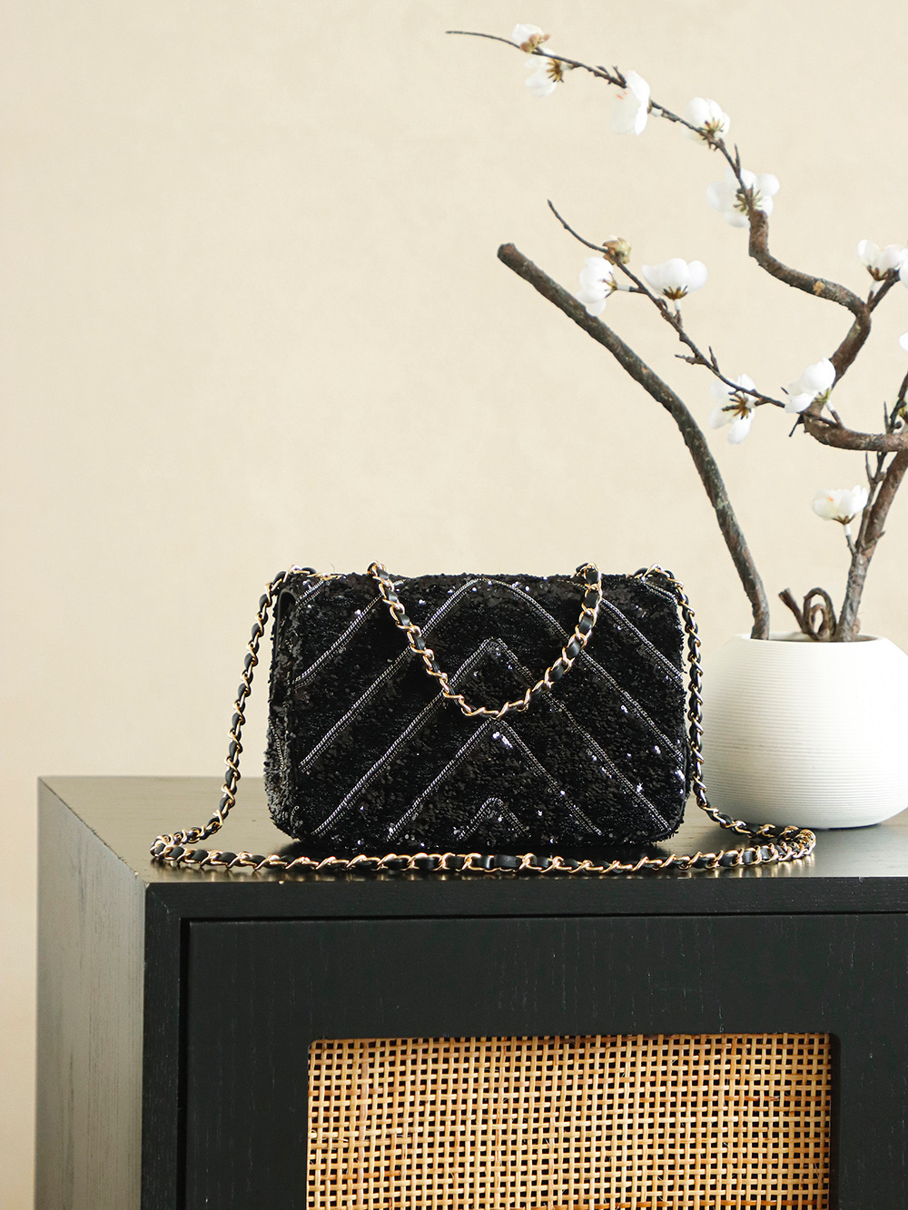 Chanel 26C Sequin Embroidered Flap Bag