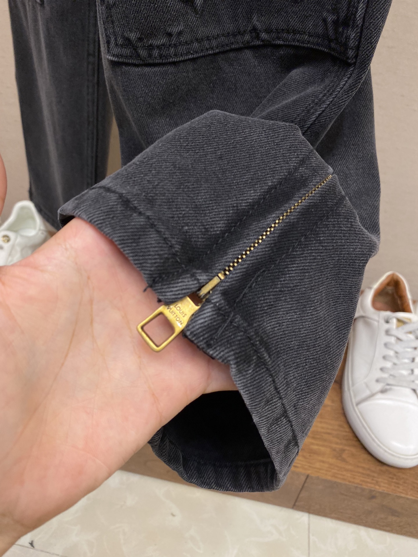 LV × LU Embossed Men's Denim Jeans