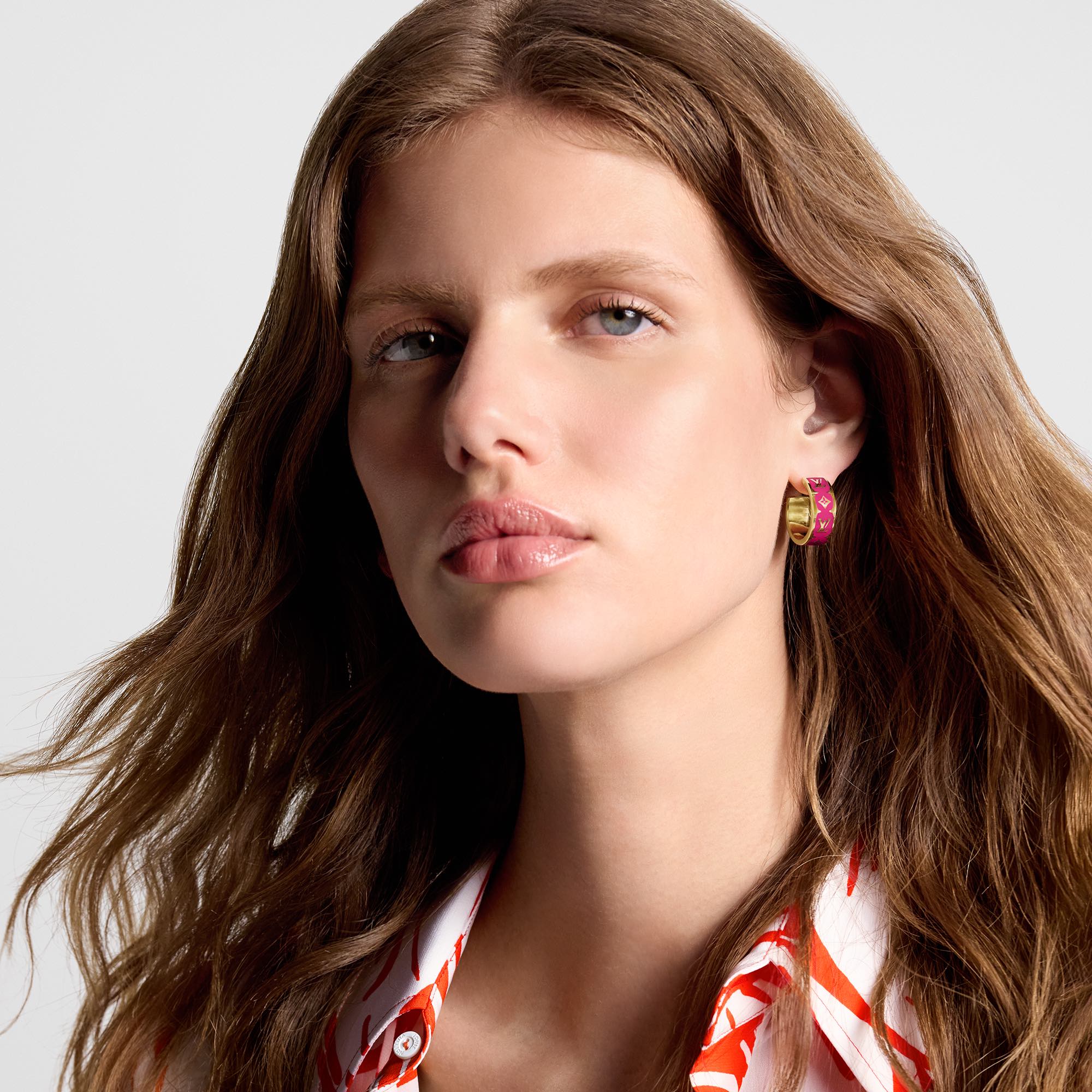 LV-Nanogram Enamel earrings-Pink