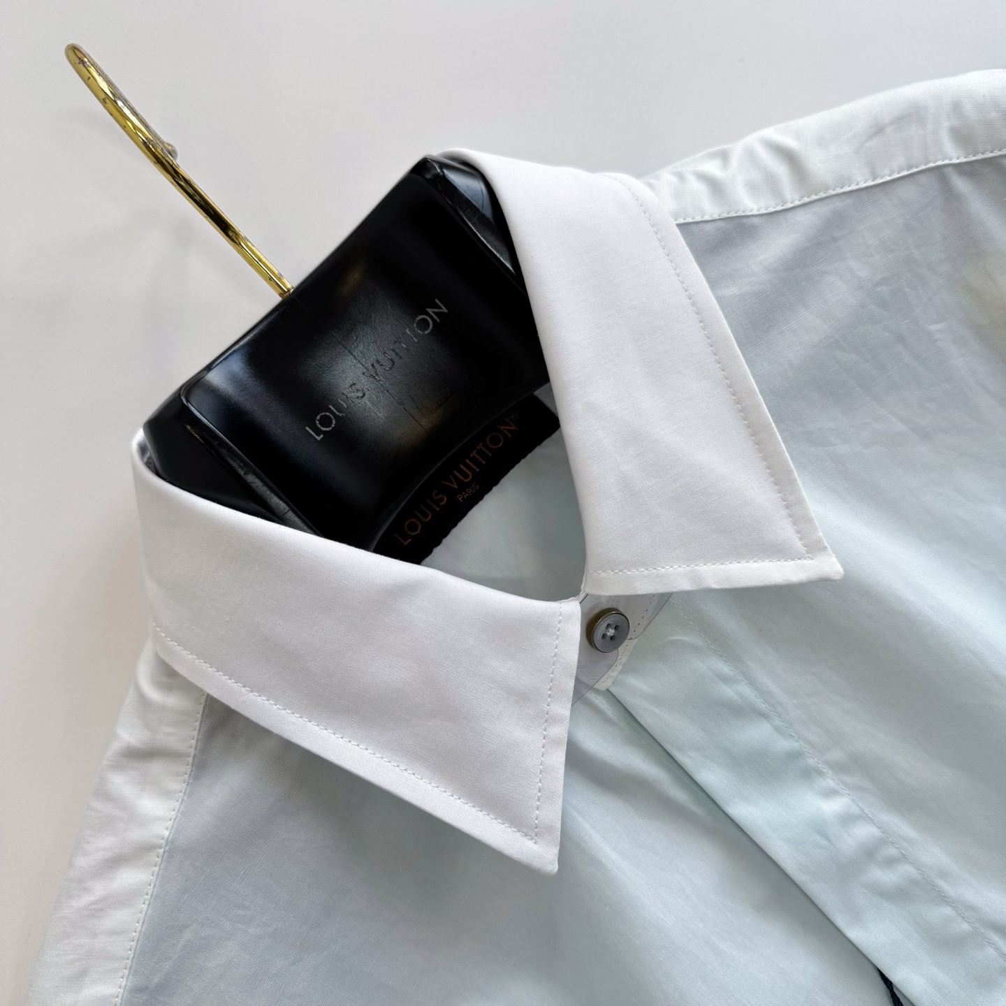 LV-1AFXVV Monogram Printed Long-Sleeved Cotton Poplin Shirt