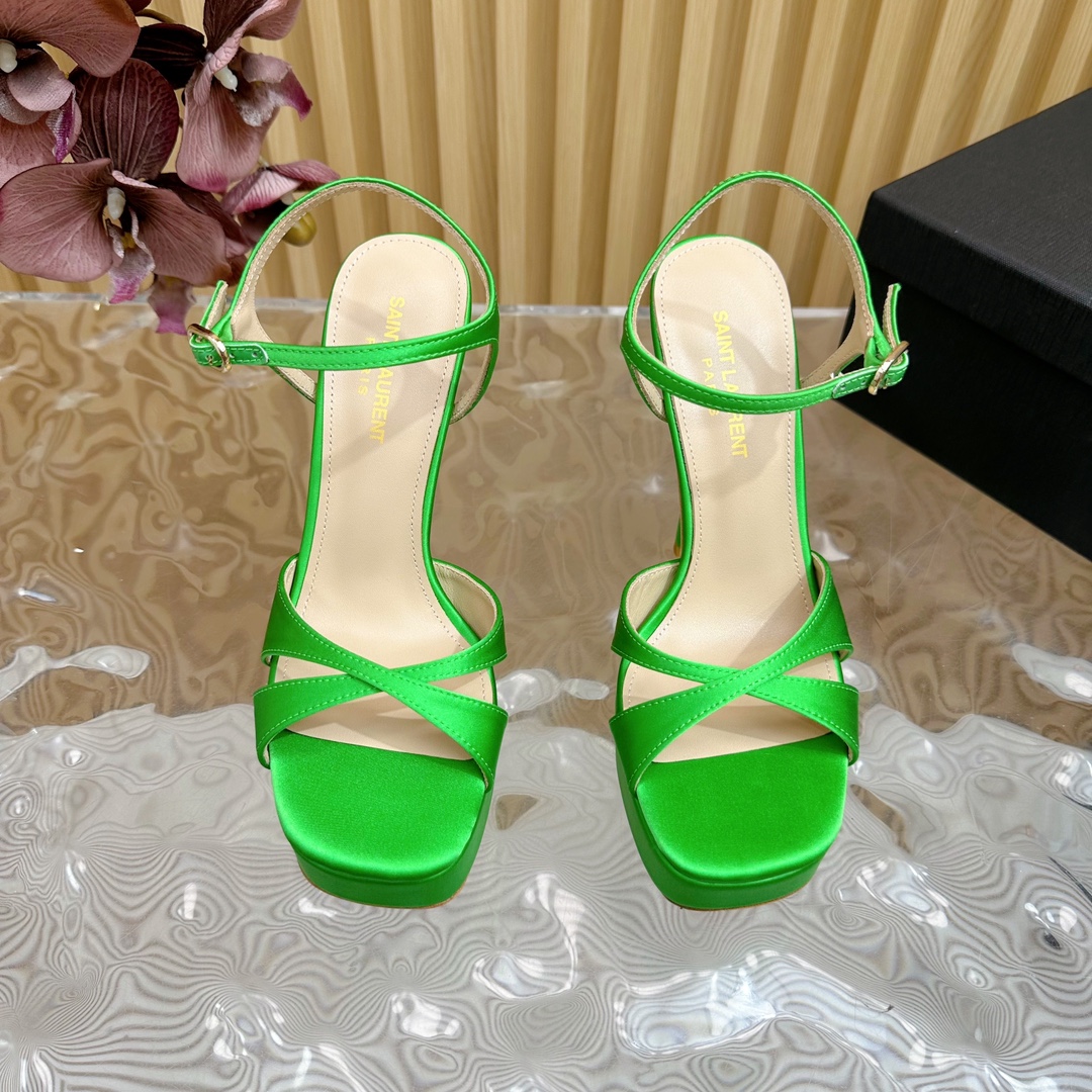 Saint Laurent high-heeled sandals-green