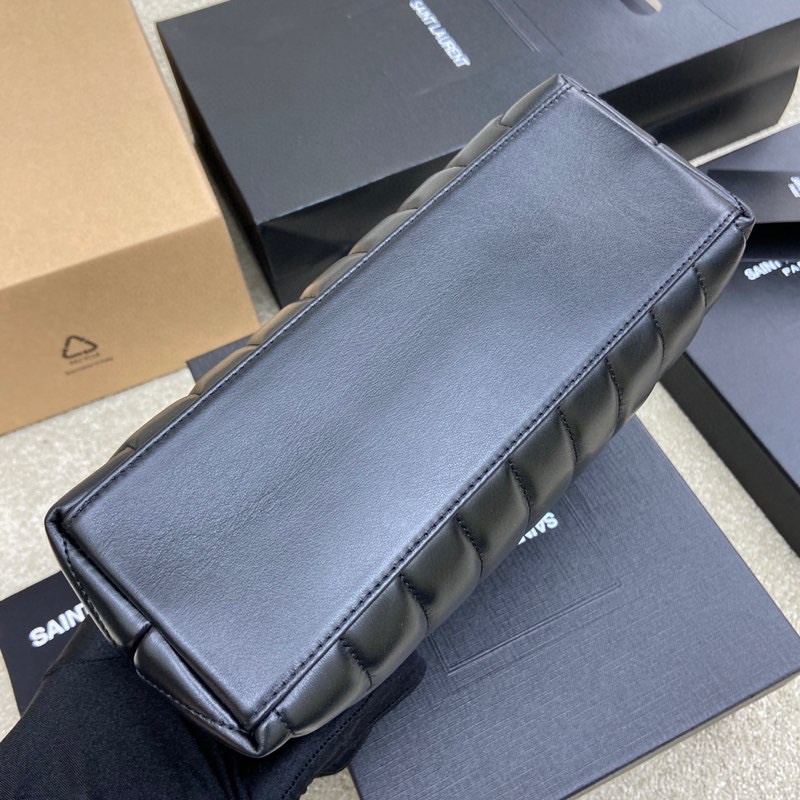 YSL Loulou Medium Long Envelope Crossbody Bag-Black