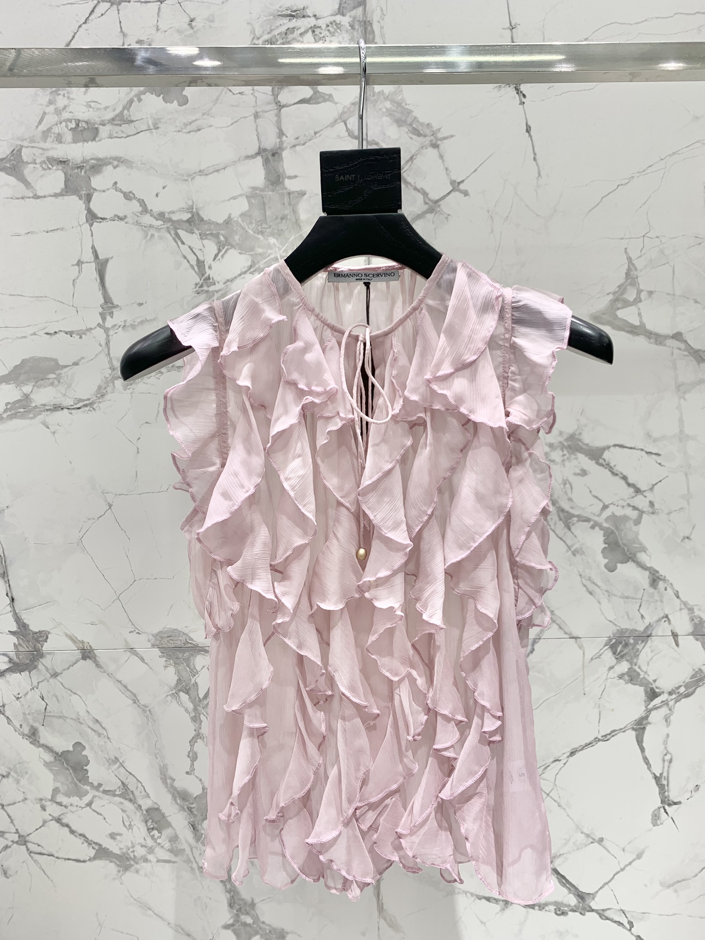 Ermanno Scervino Ruffled Sleeveless Fly Top