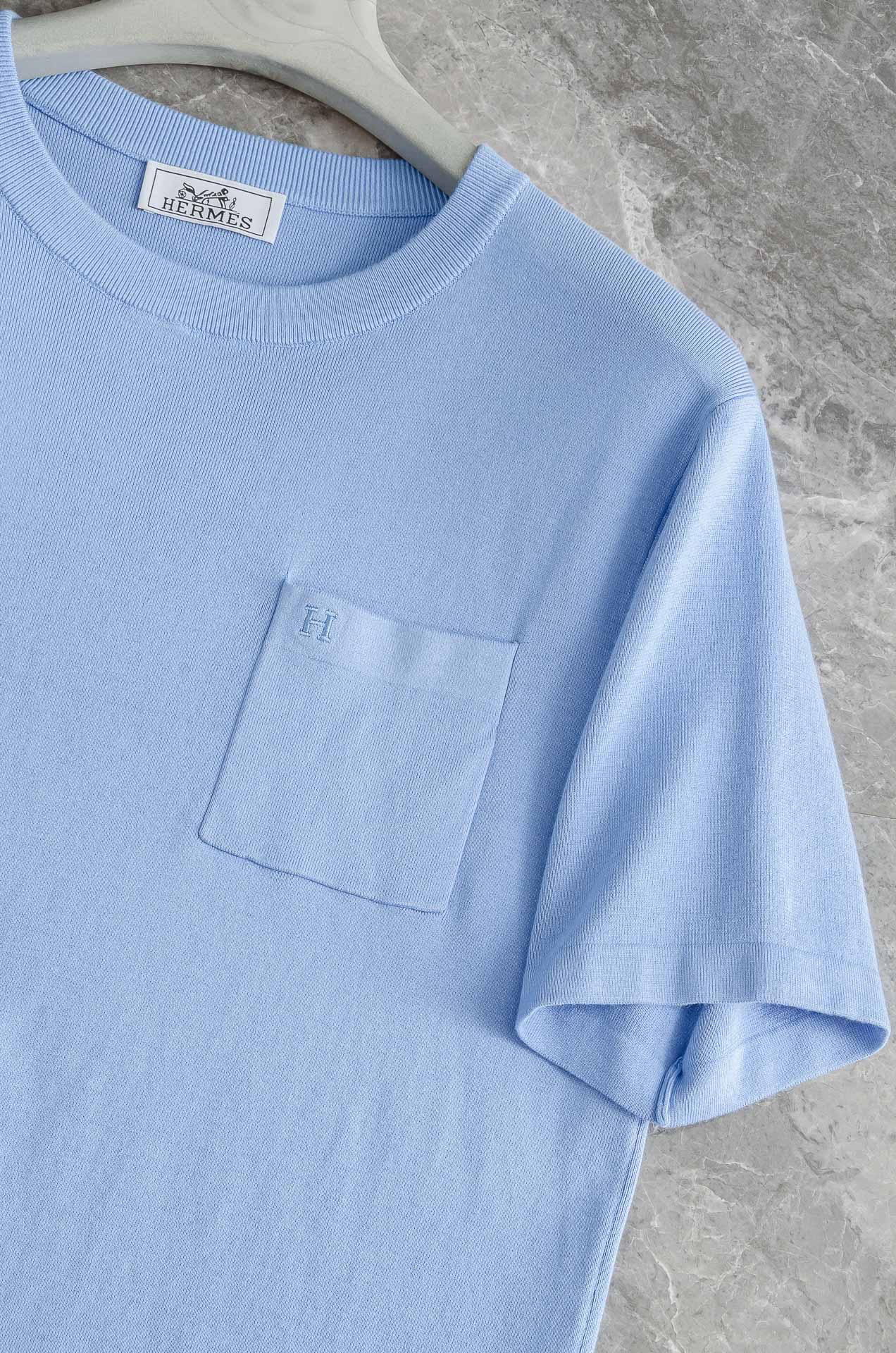 Hermès Premium Knitted Crew Neck T-Shirt