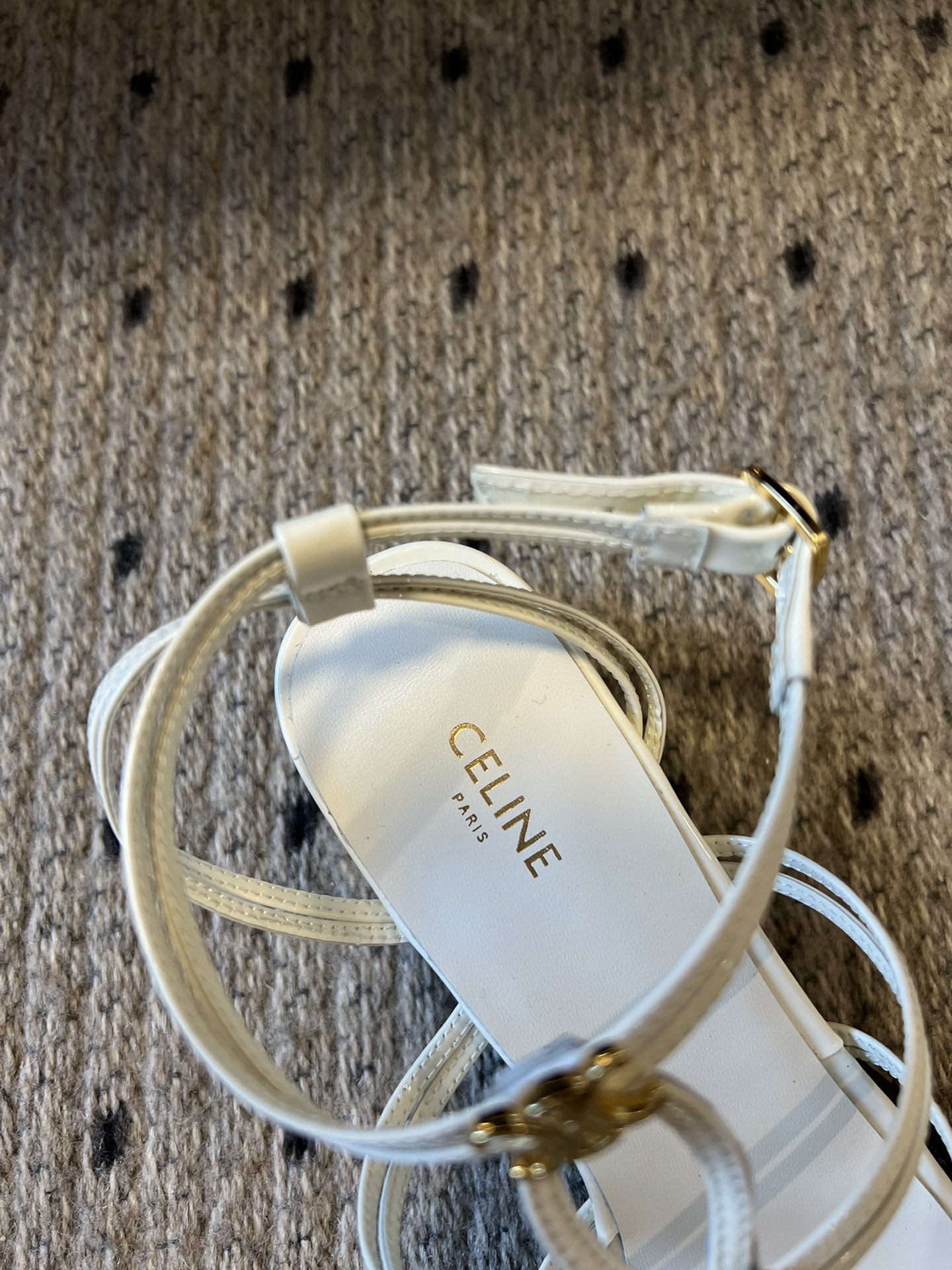 CELINE CLEMENCE MULTI TRIOMPHE SANDAL IN GLOSSY CALFSKIN