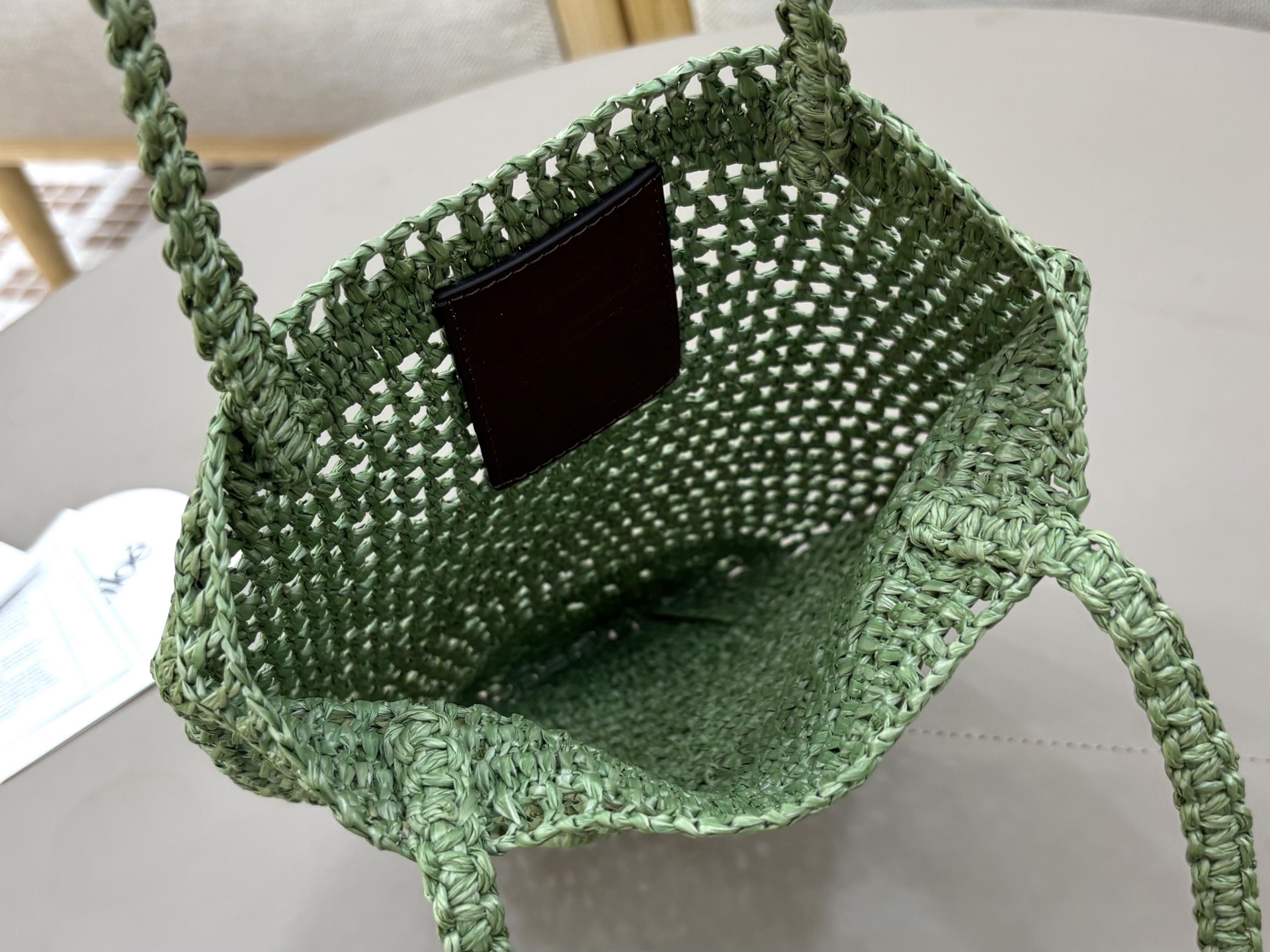 Chloé Small Summer Banana tote bag in raffia