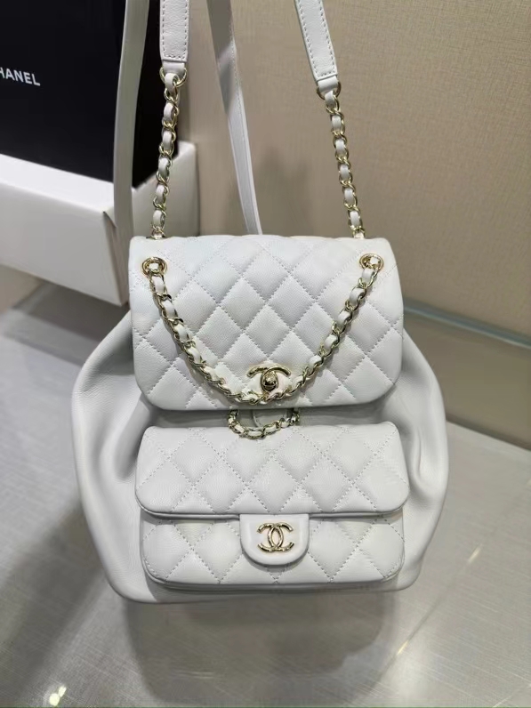 Chanel 2023C large duma backpack-white