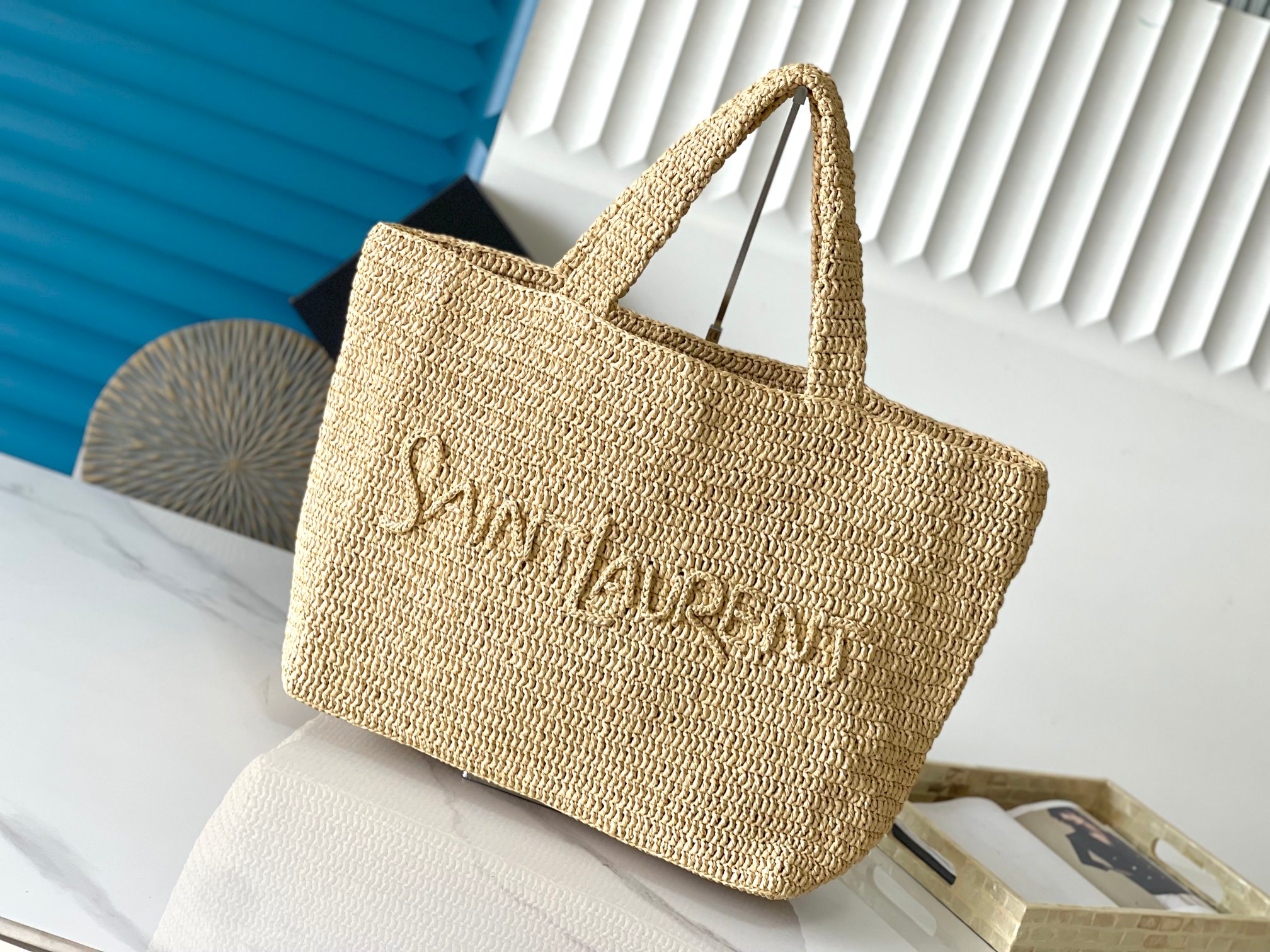 Raffia Woven Tote Bag