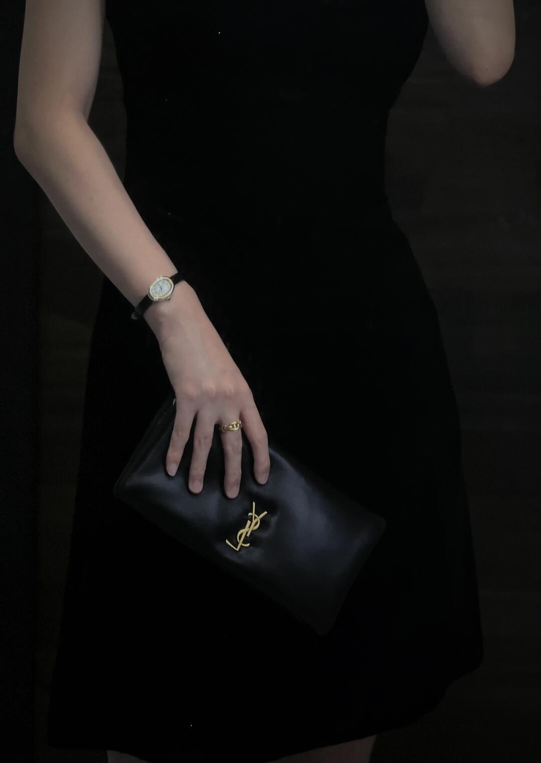 YSL-lambskin armpit bag